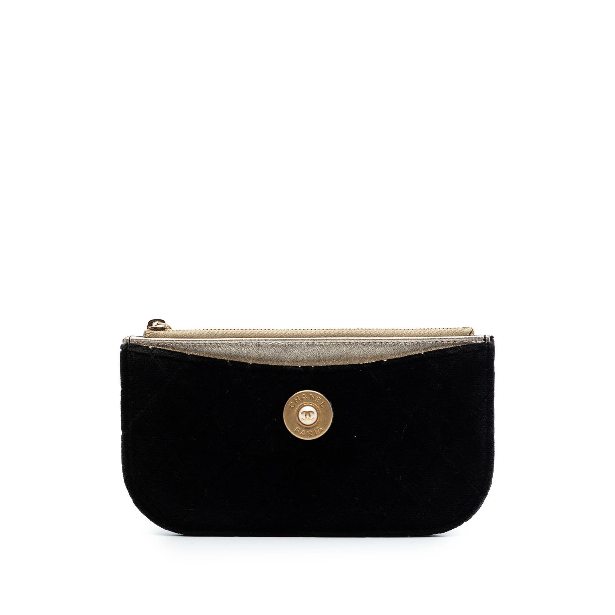 Chanel Small Quilted Velvet Medallion Zip Pouch
