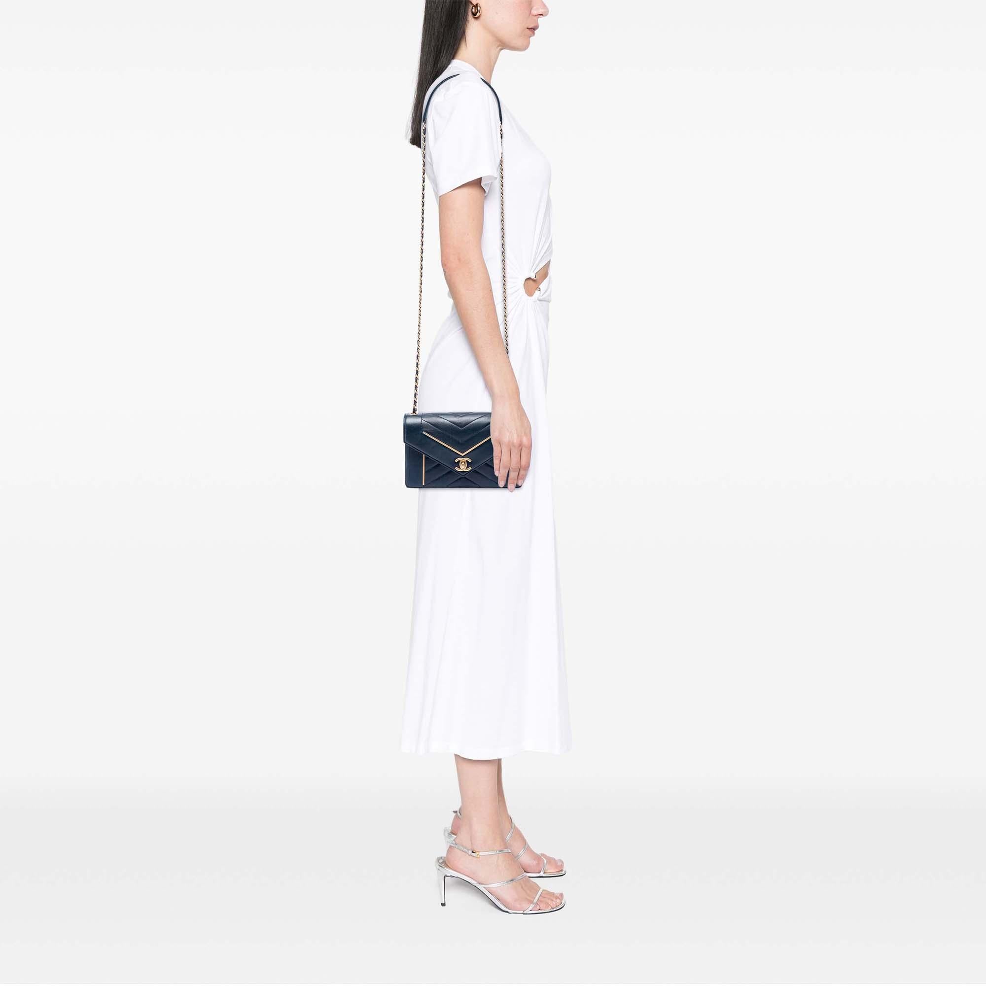 Chanel Small Reversed Chevron Lambskin Flap