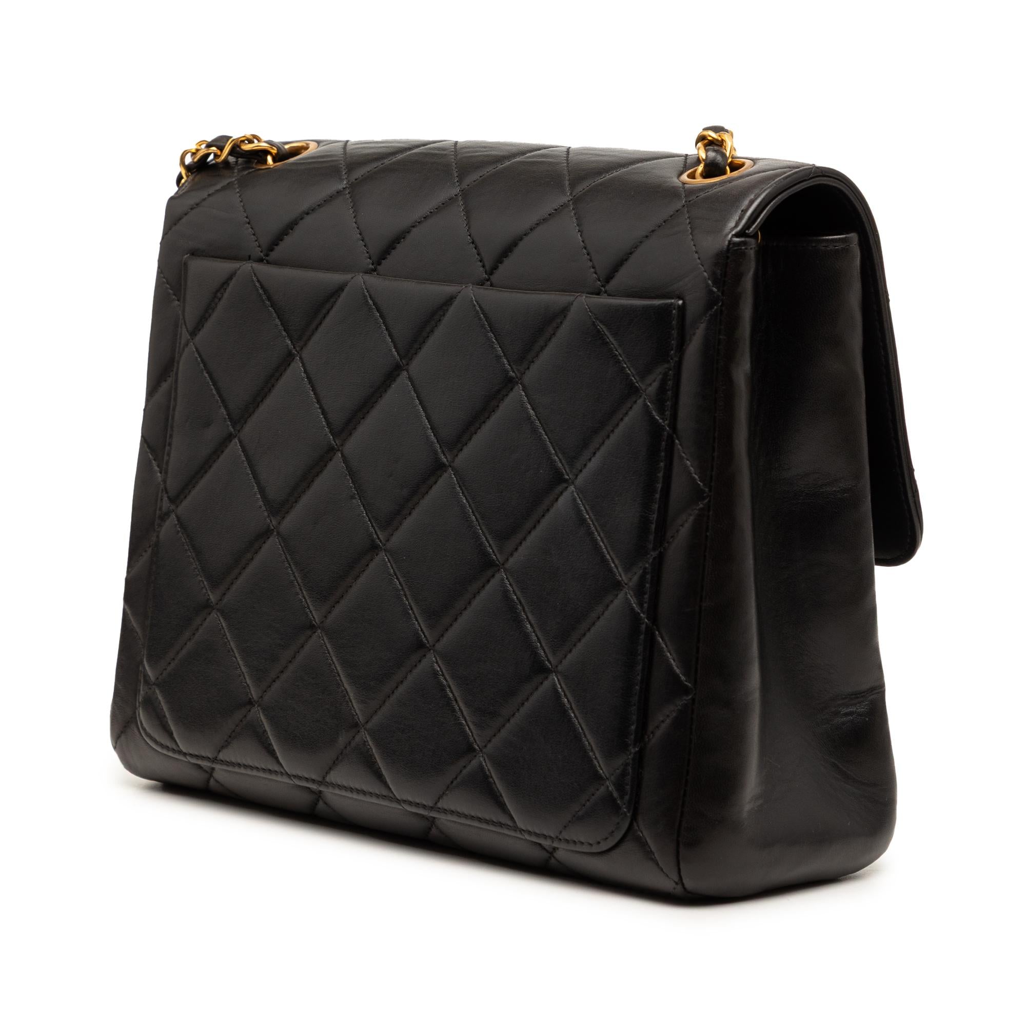 Chanel Small Square Quilted Lambskin Straight Single Flap