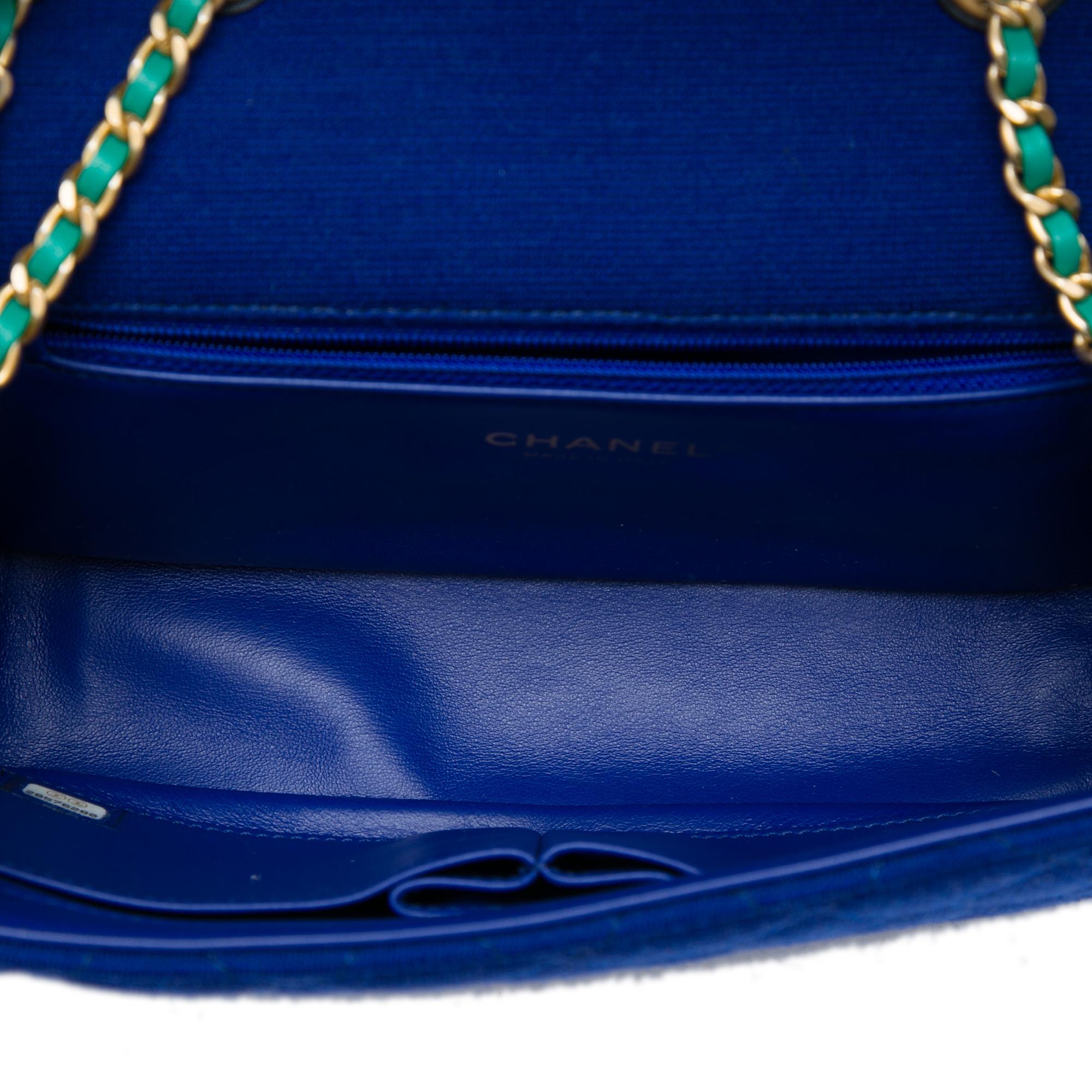 Chanel Small Tricolor Jersey CC Filigree Flap
