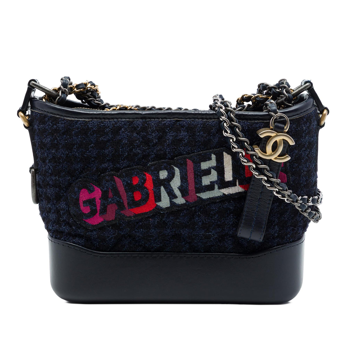Chanel Small Tweed and Lambskin Embroidered Gabrielle Crossbody