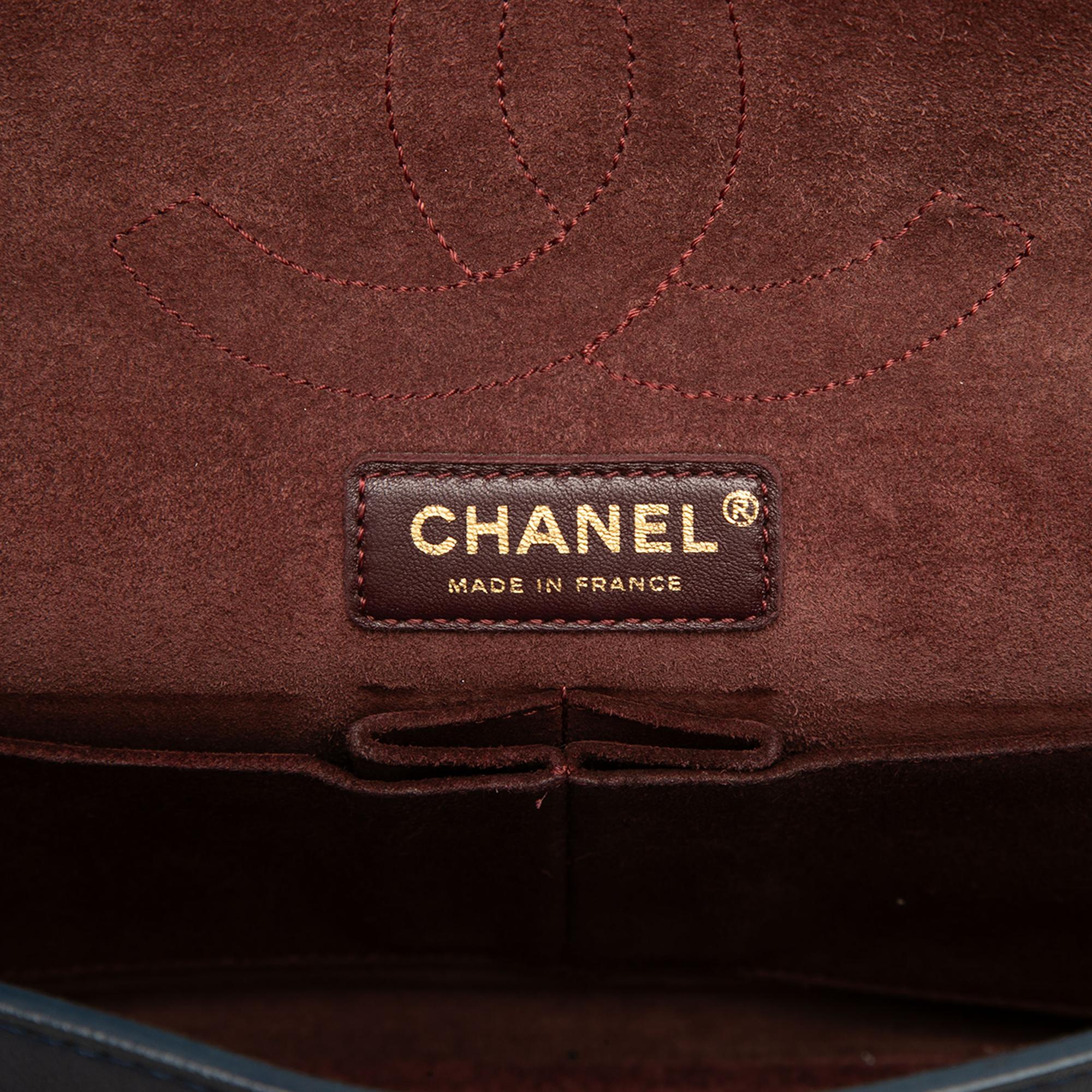 Chanel Smooth Calfskin and Knit Reissue 2.55 Medallion Nude Double Flap 226