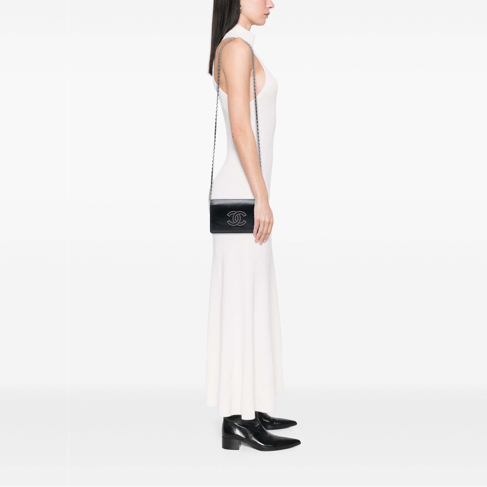 Chanel Studded Lambskin CC Wallet on Chain
