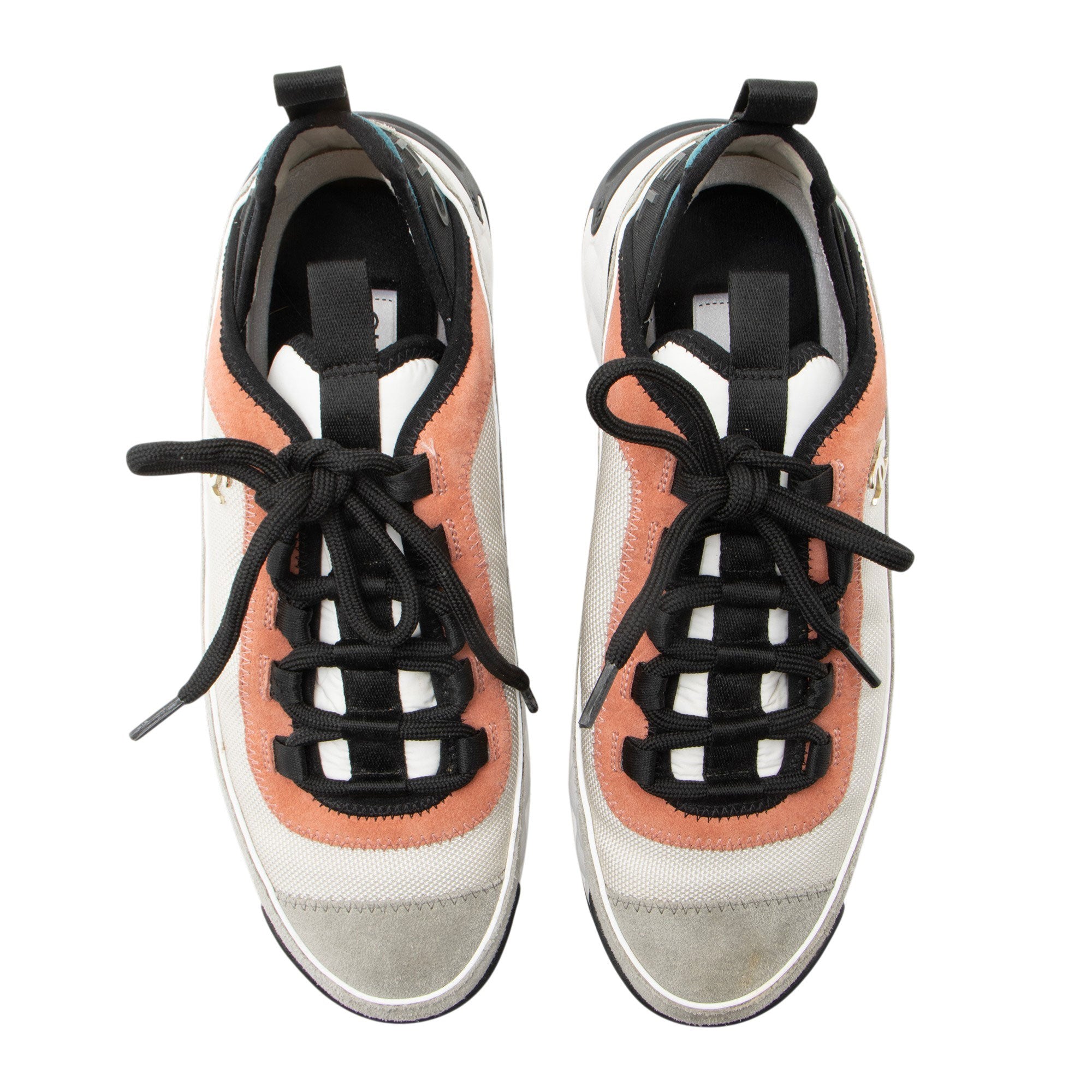 Chanel Suede Mesh CC Cap Toe Sneakers - Size 7.5 / 37.5