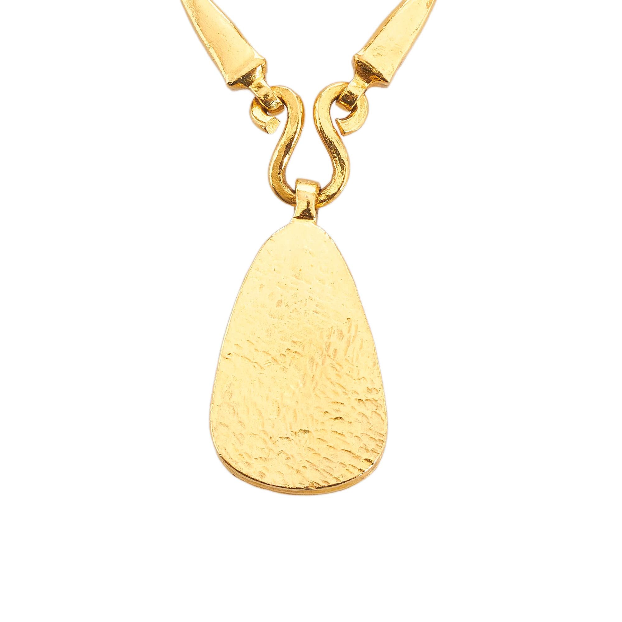 Chanel Teardrop CC Logo Pendant Necklace (SHG-ziyd90)