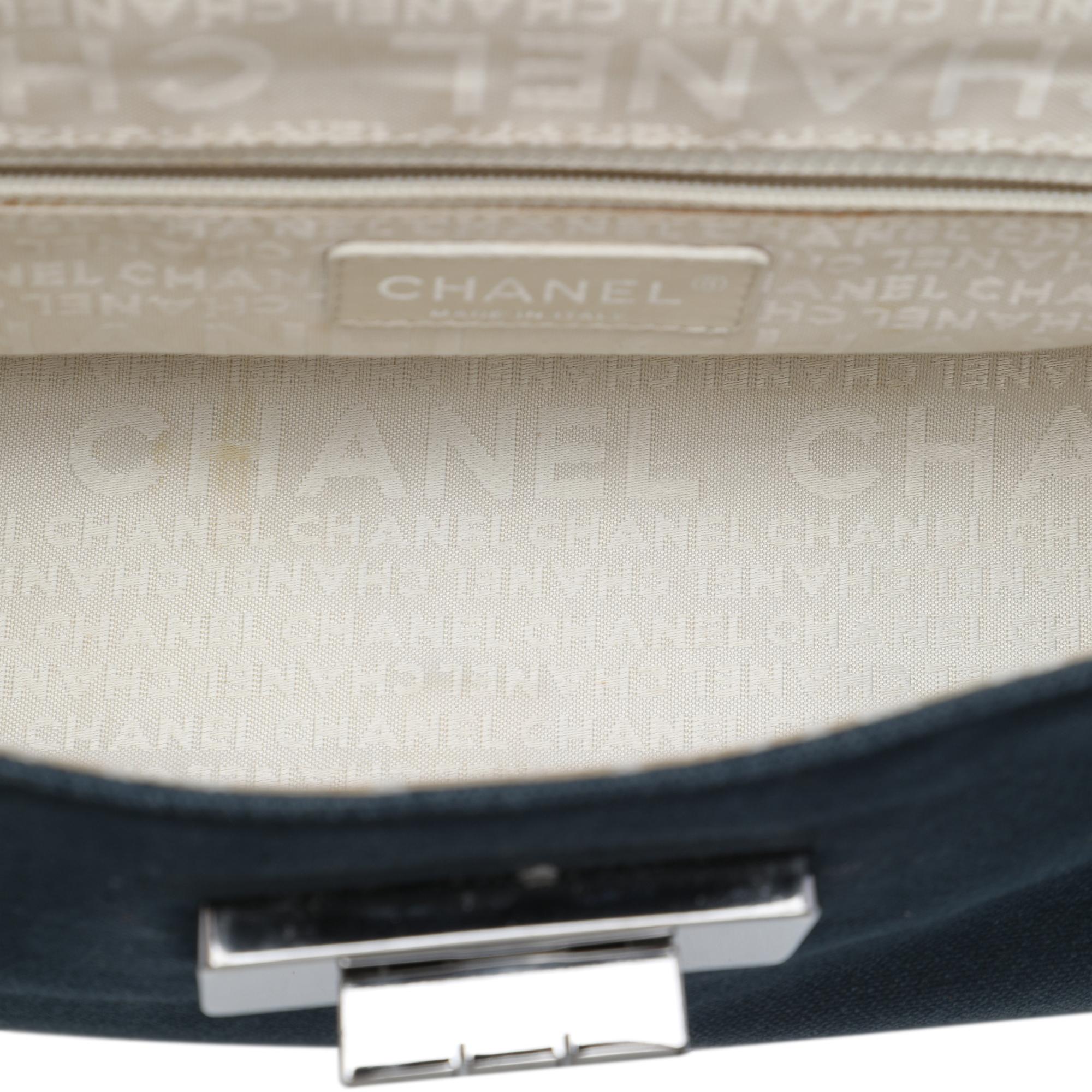 Chanel Tricolor Canvas and Leather No 5 Giant Mademoiselle Lock Flap Bag