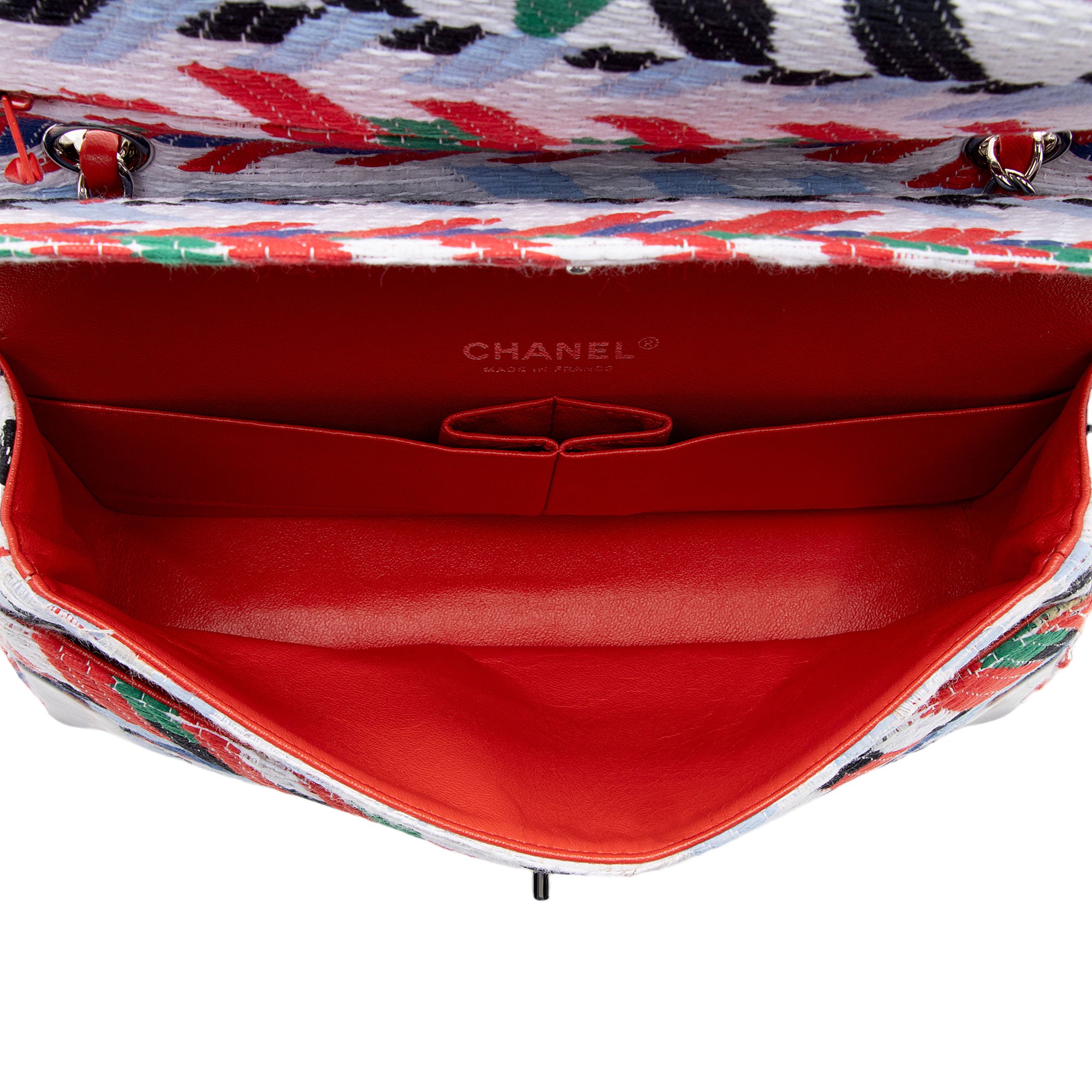 Chanel Tweed Braided Classic Medium Double Flap Bag (SHF-Mow7cj)