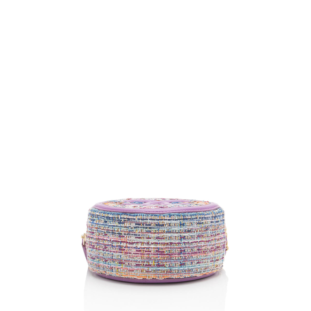 Chanel Tweed CC Filigree Round Clutch with Chain