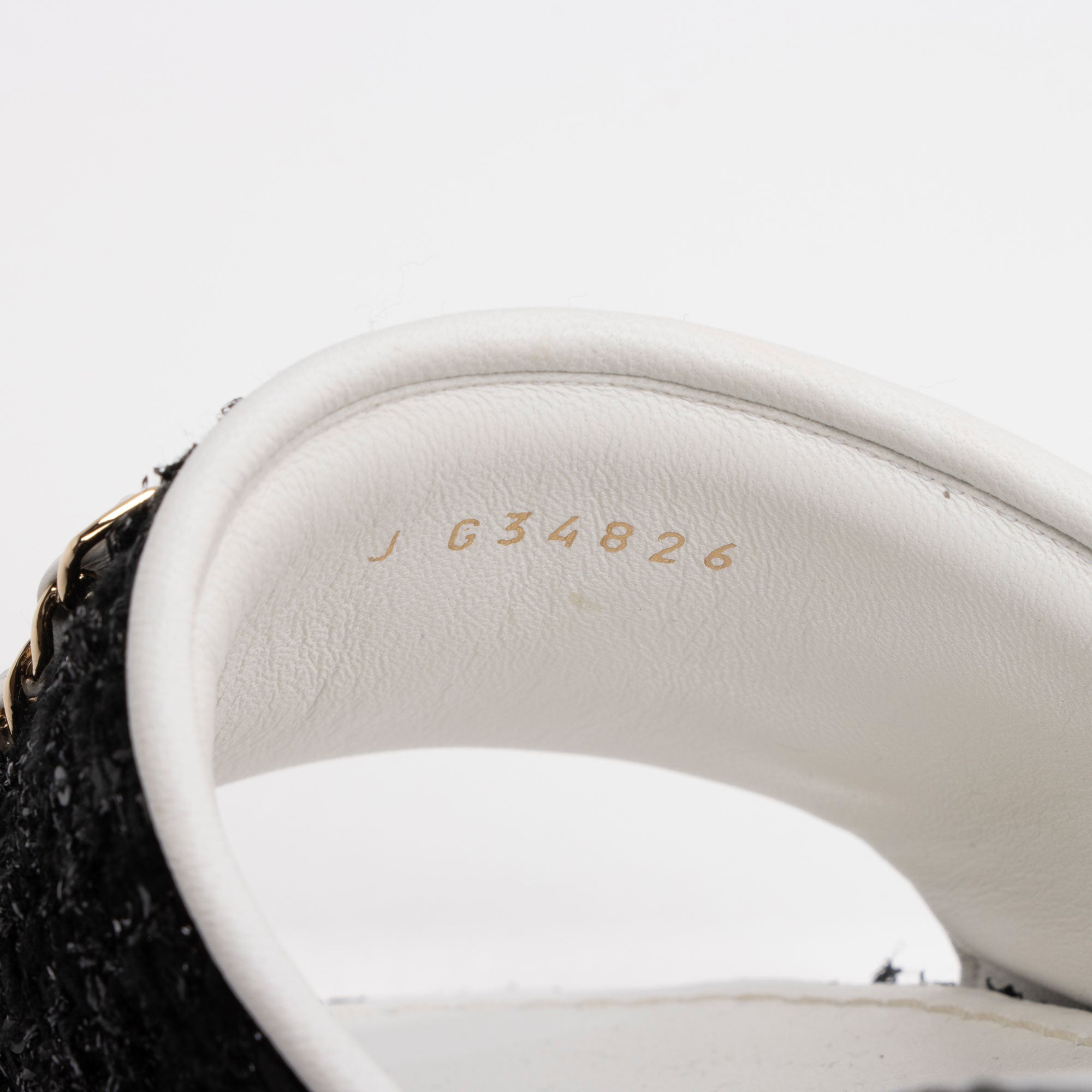 Chanel Tweed Cork CC Chain Slide Sandals - Size 7 / 37 (SHF-qq7zL1)