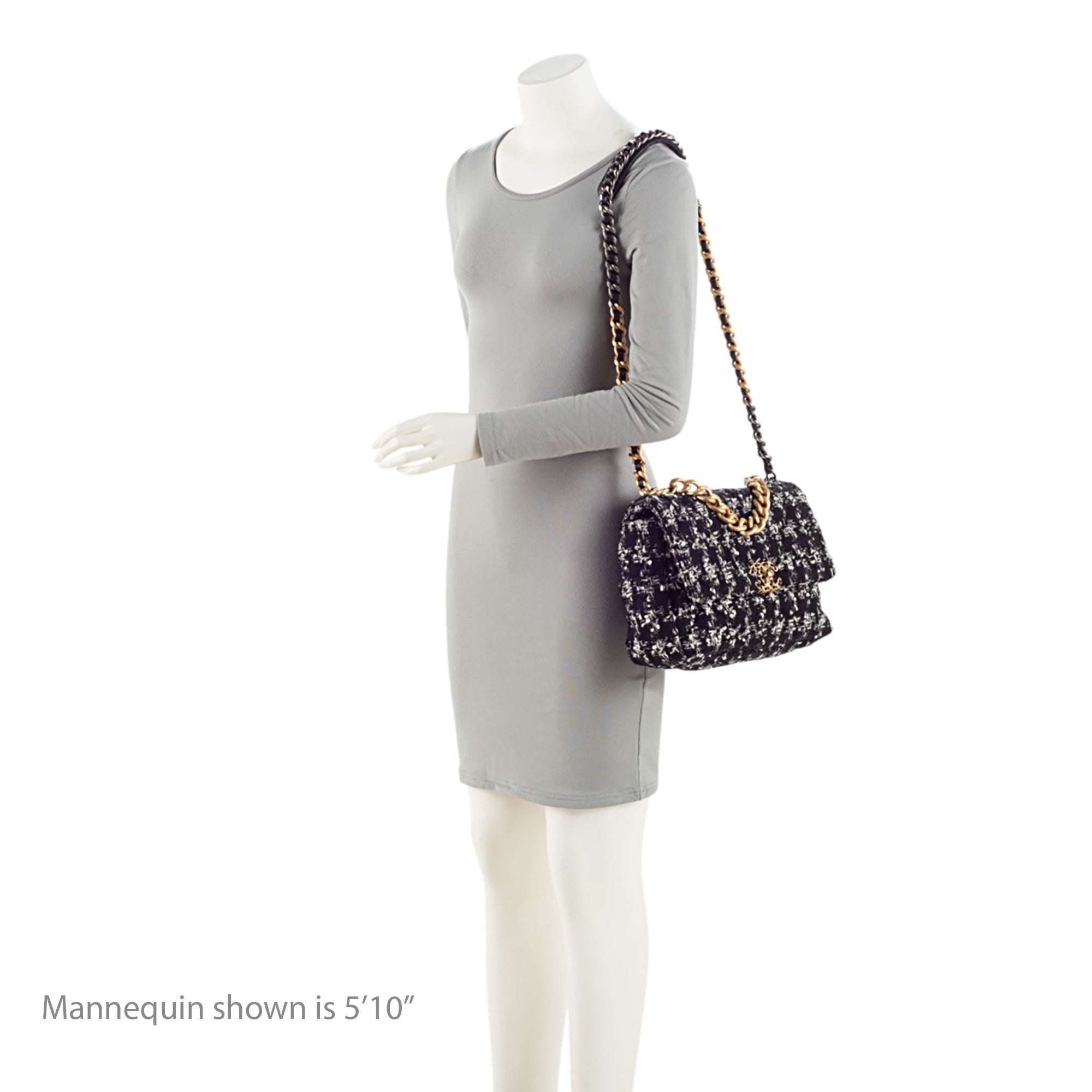 Chanel Tweed Houndstooth 19 Large Flap Shoulder Bag