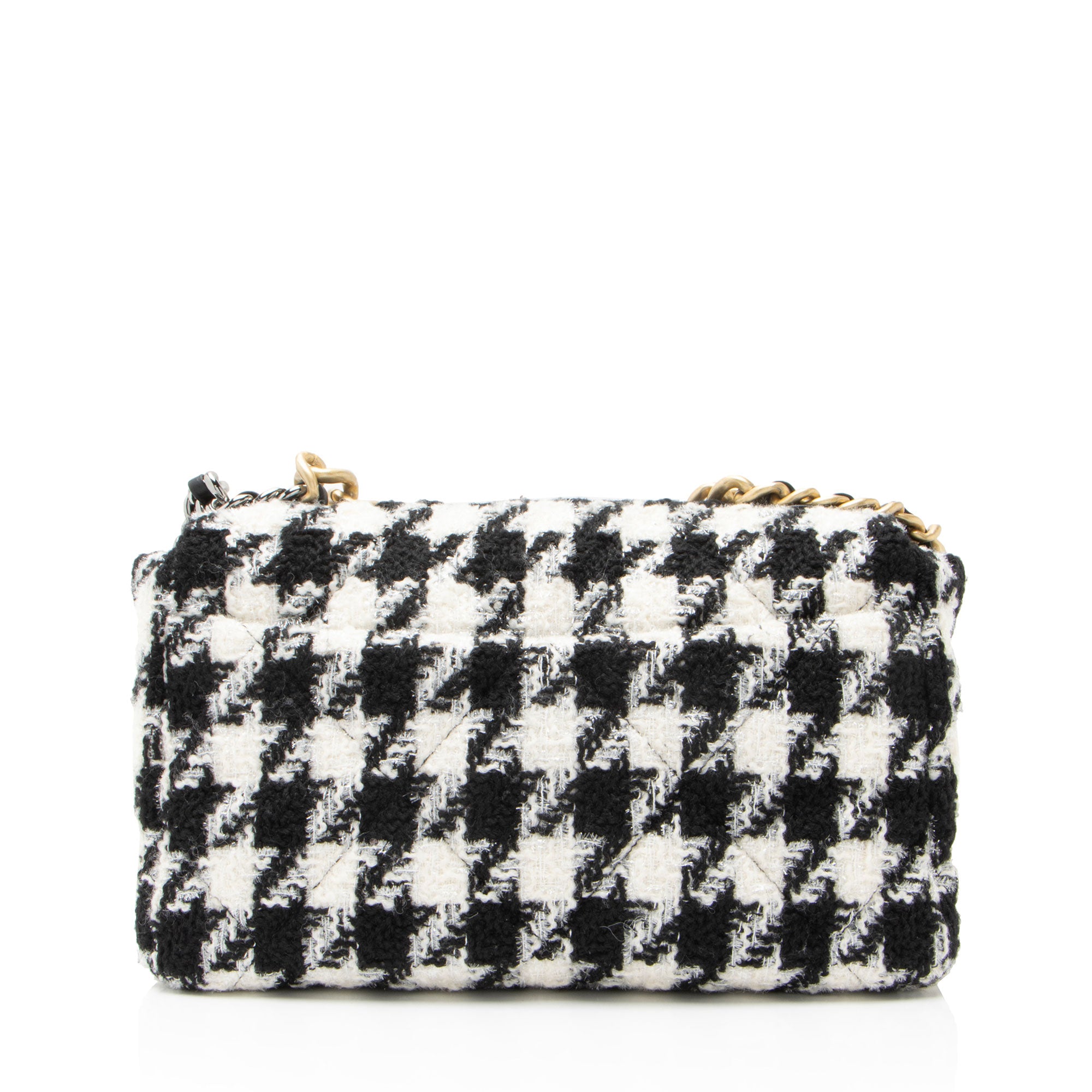 Chanel Tweed Houndstooth 19 Large Flap Shoulder Bag