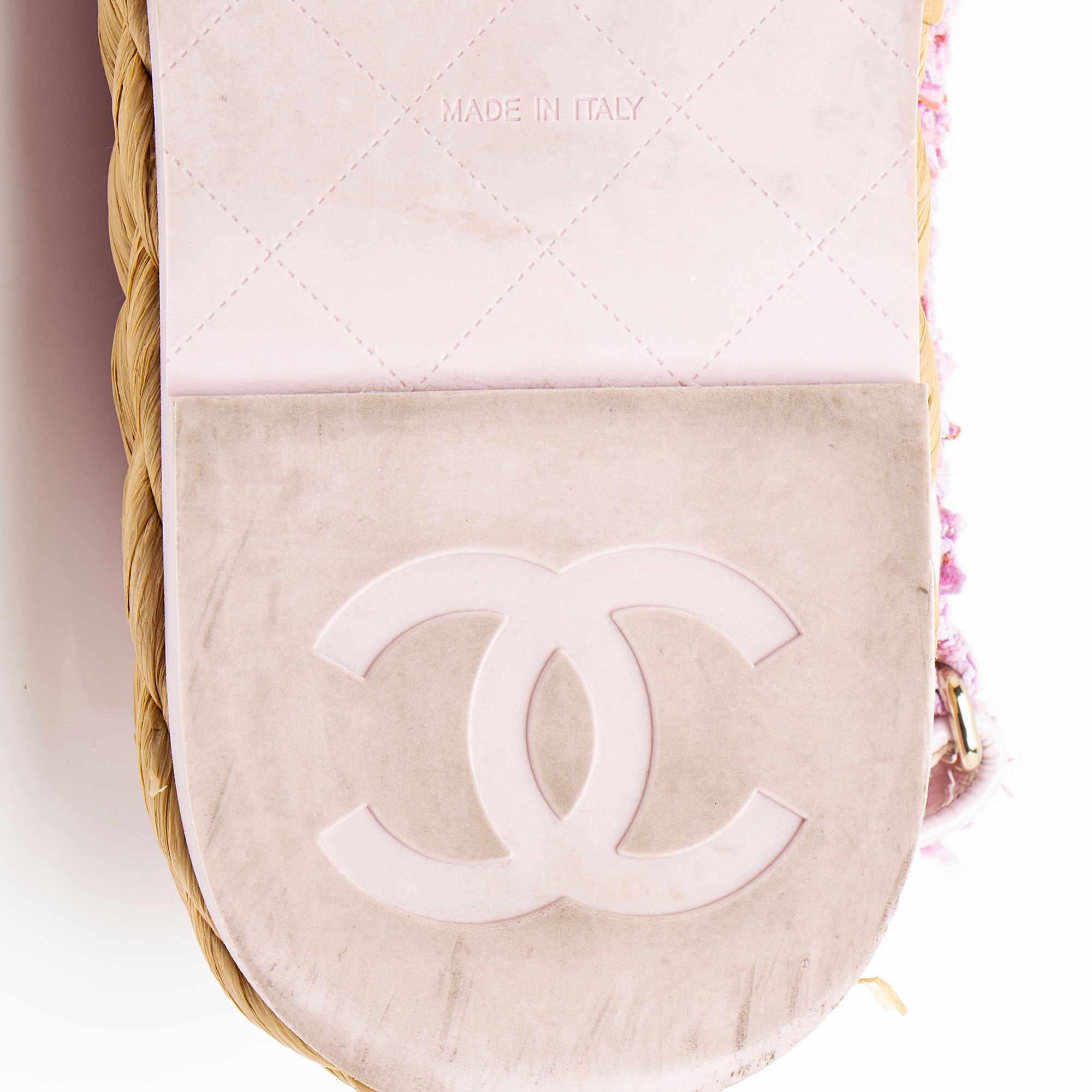 Chanel Tweed Velcro CC Dad Sandals - Size 7 / 37
