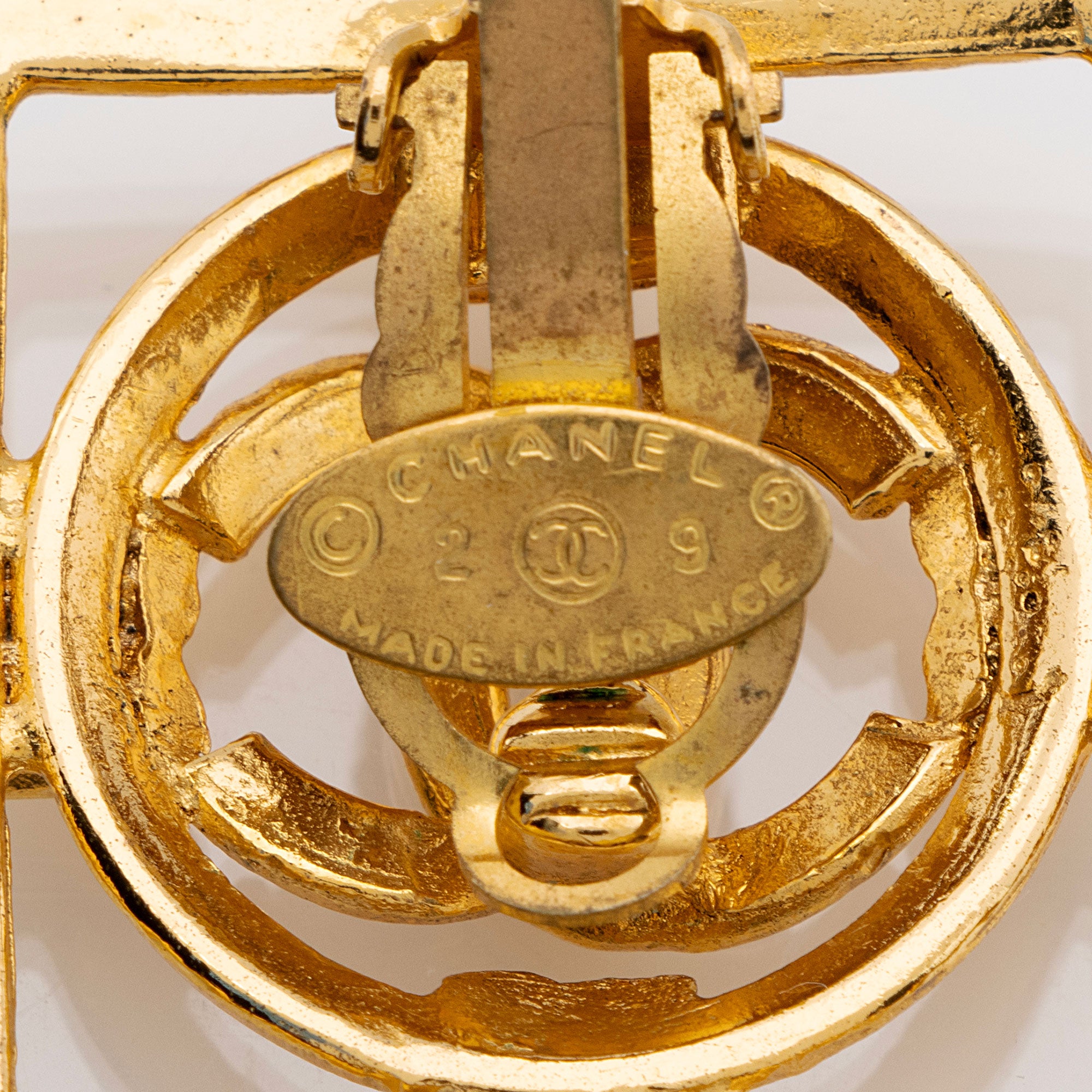 Chanel Vintage CC Square Clip On Earrings