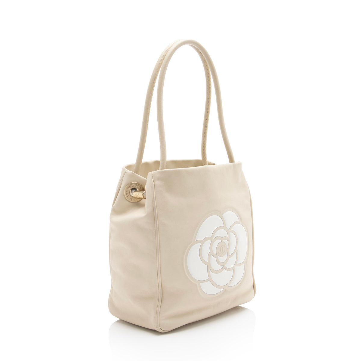 Chanel Vintage Lambskin Camellia Tote