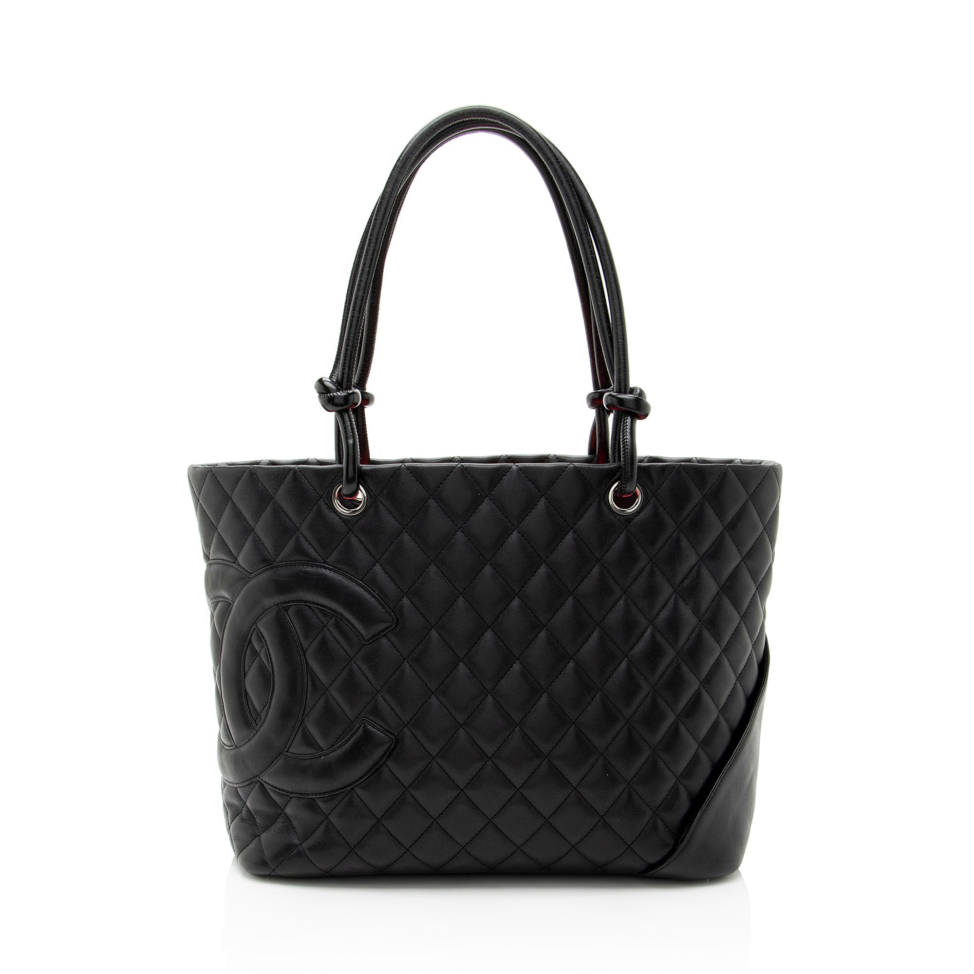 Chanel Vintage Lambskin Ligne Cambon Large Shopping Tote