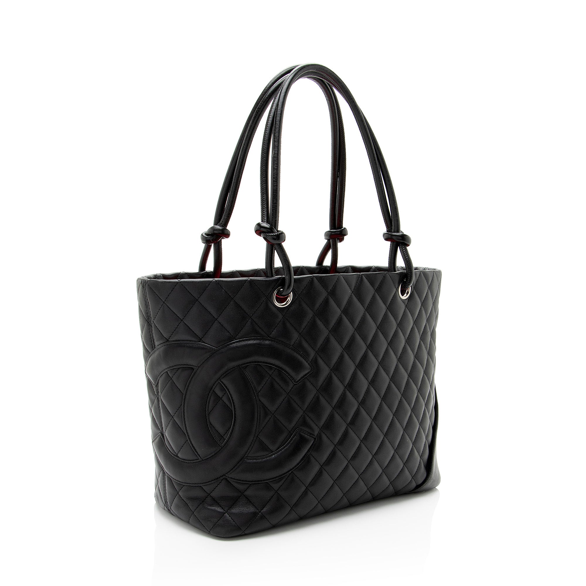 Chanel Vintage Lambskin Ligne Cambon Large Shopping Tote