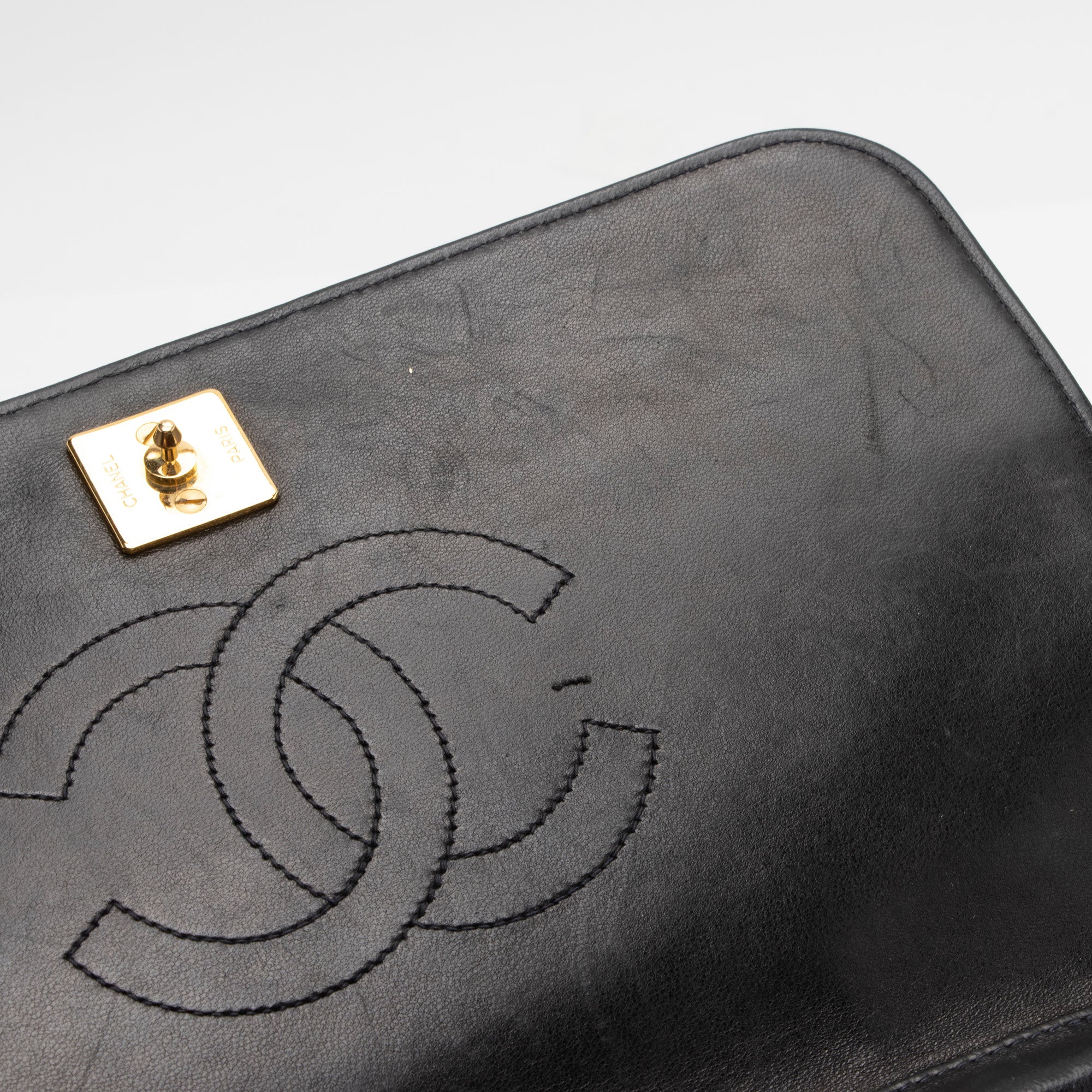 Chanel Vintage Lambskin CC Snap Flap Bag (SHF-pczMK0)