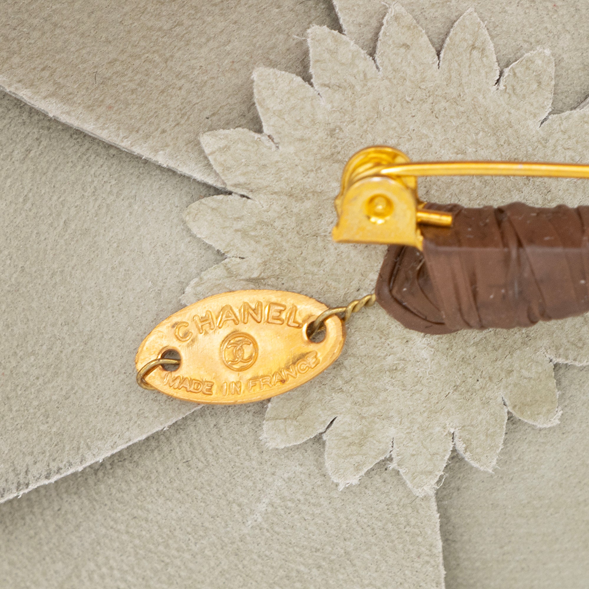 Chanel Vintage Patent Leather Camellia Brooch