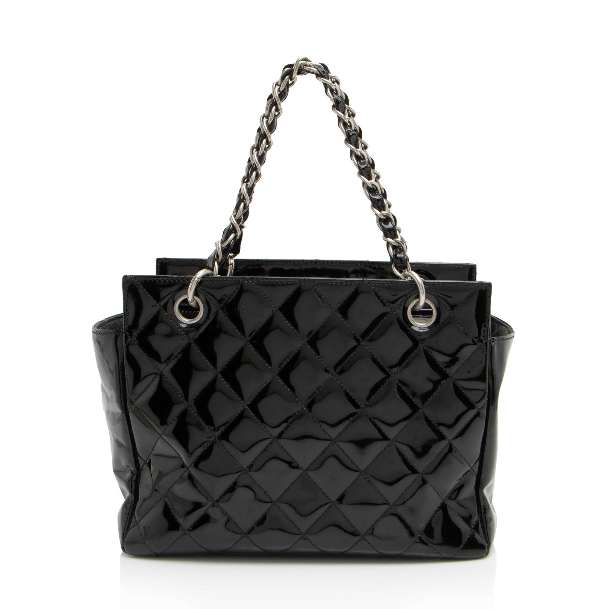 Chanel Vintage Patent Leather Timeless CC Petite Tote