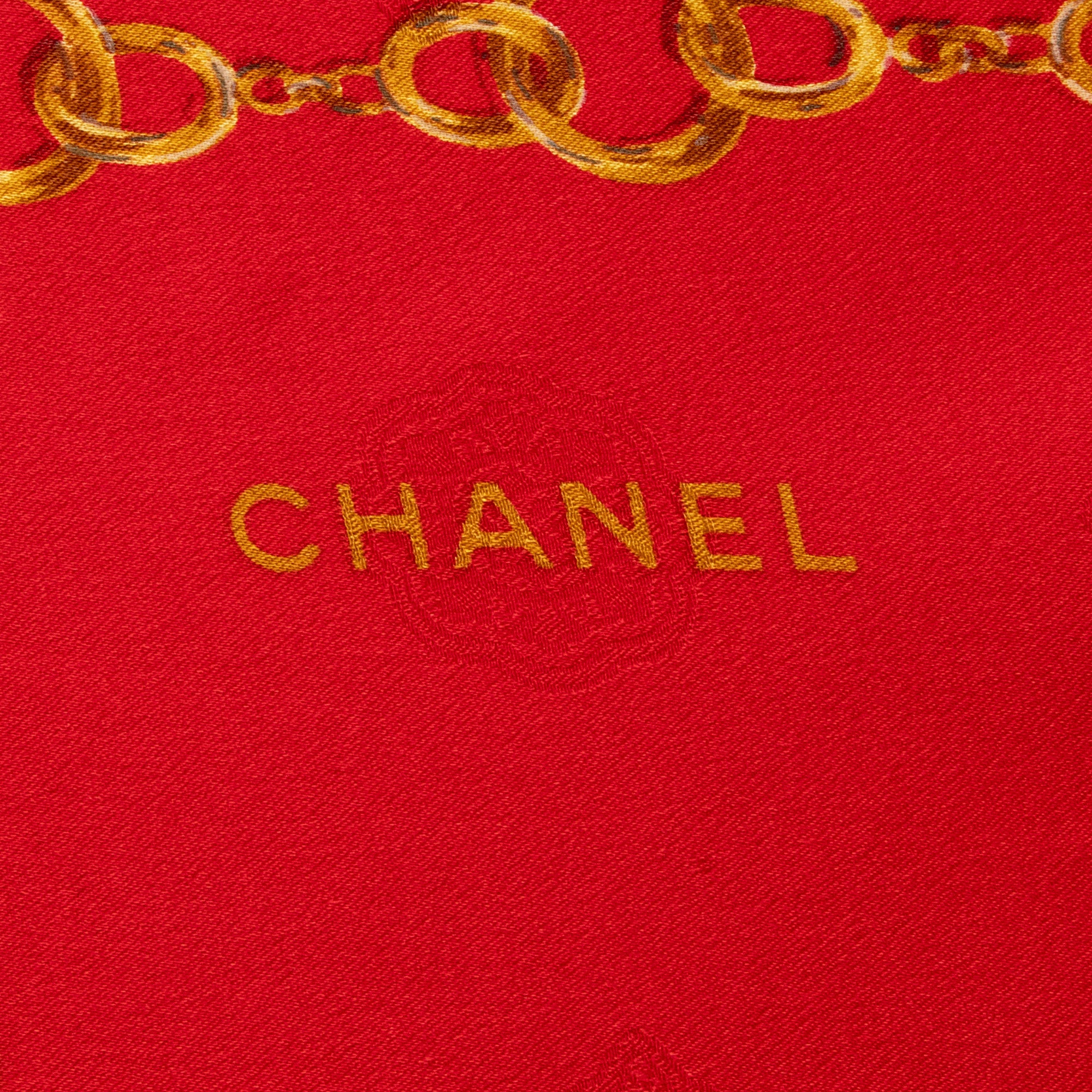 Chanel Vintage Silk Chain 90cm Scarf