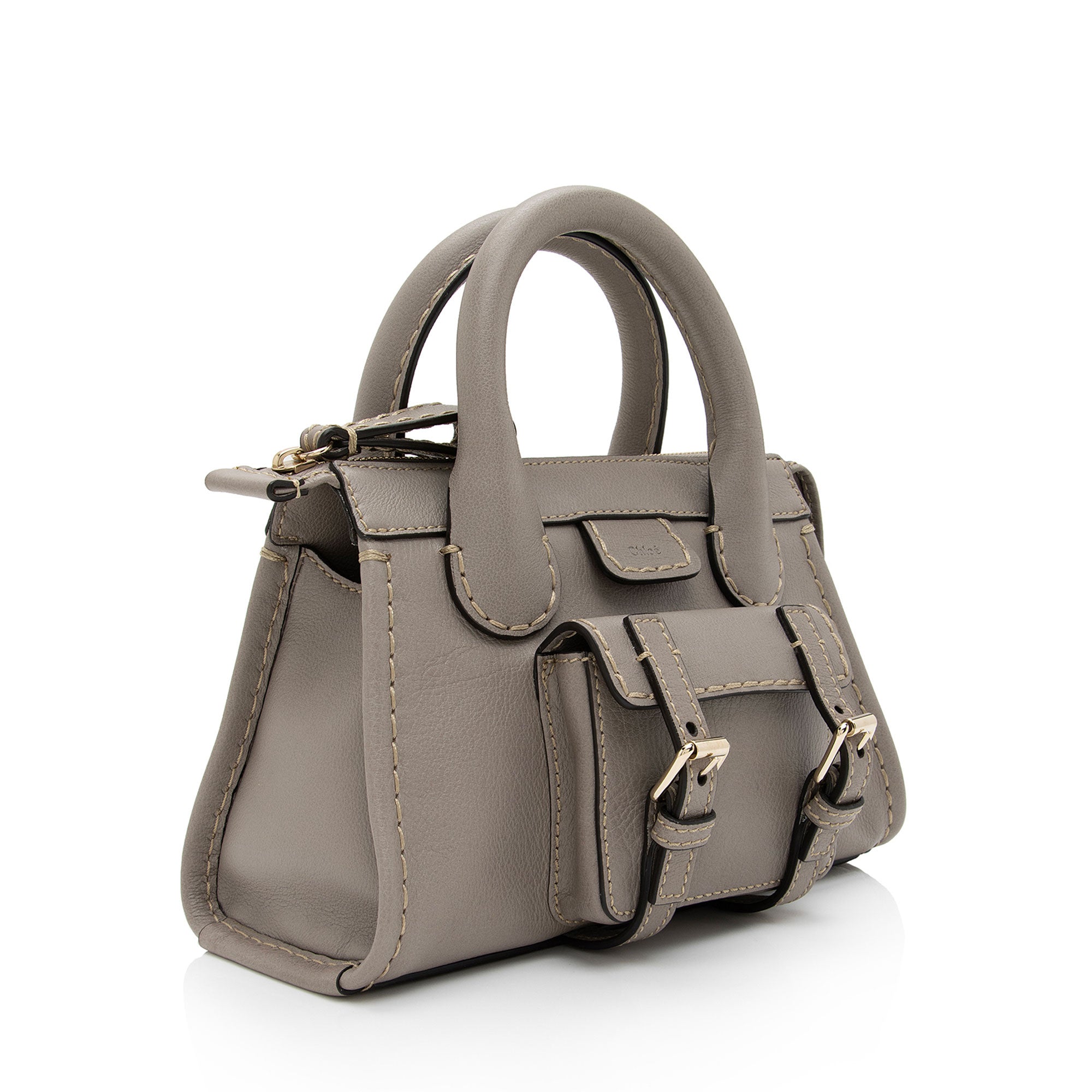 Chloe Buffalo Leather Edith Mini Bag (SHF-bTcFSi)