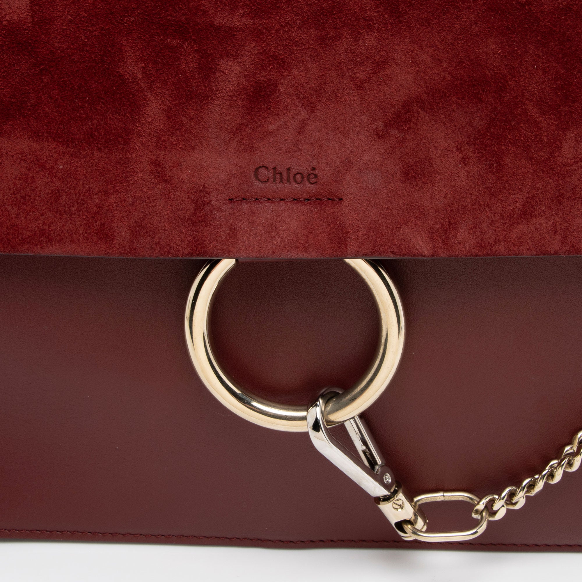 Chloe Calfskin Suede Faye Medium Shoulder Bag (SHF-Vx8bCr)