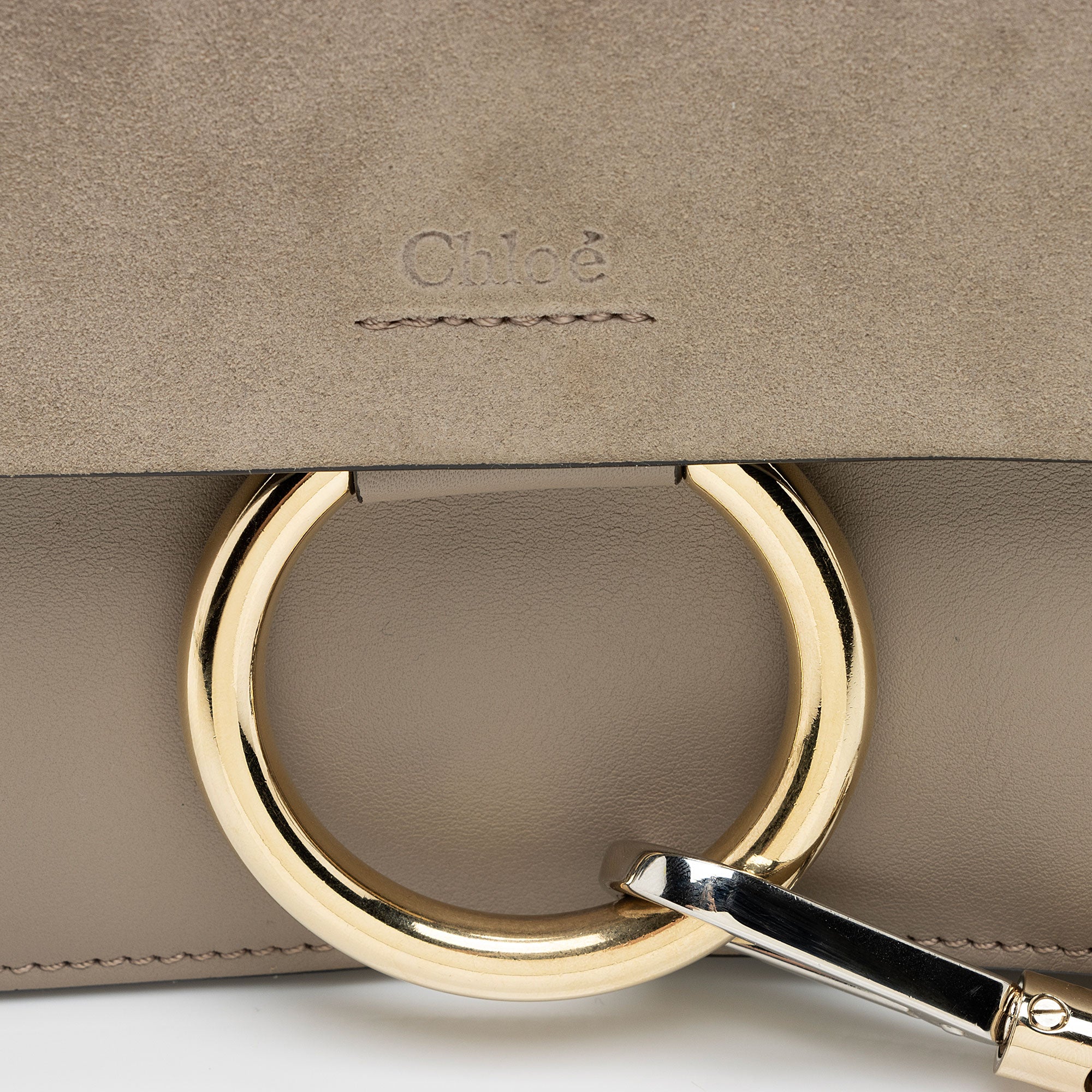 Chloe Calfskin Suede Faye Small Shoulder Bag (SHF-dEiGcv)