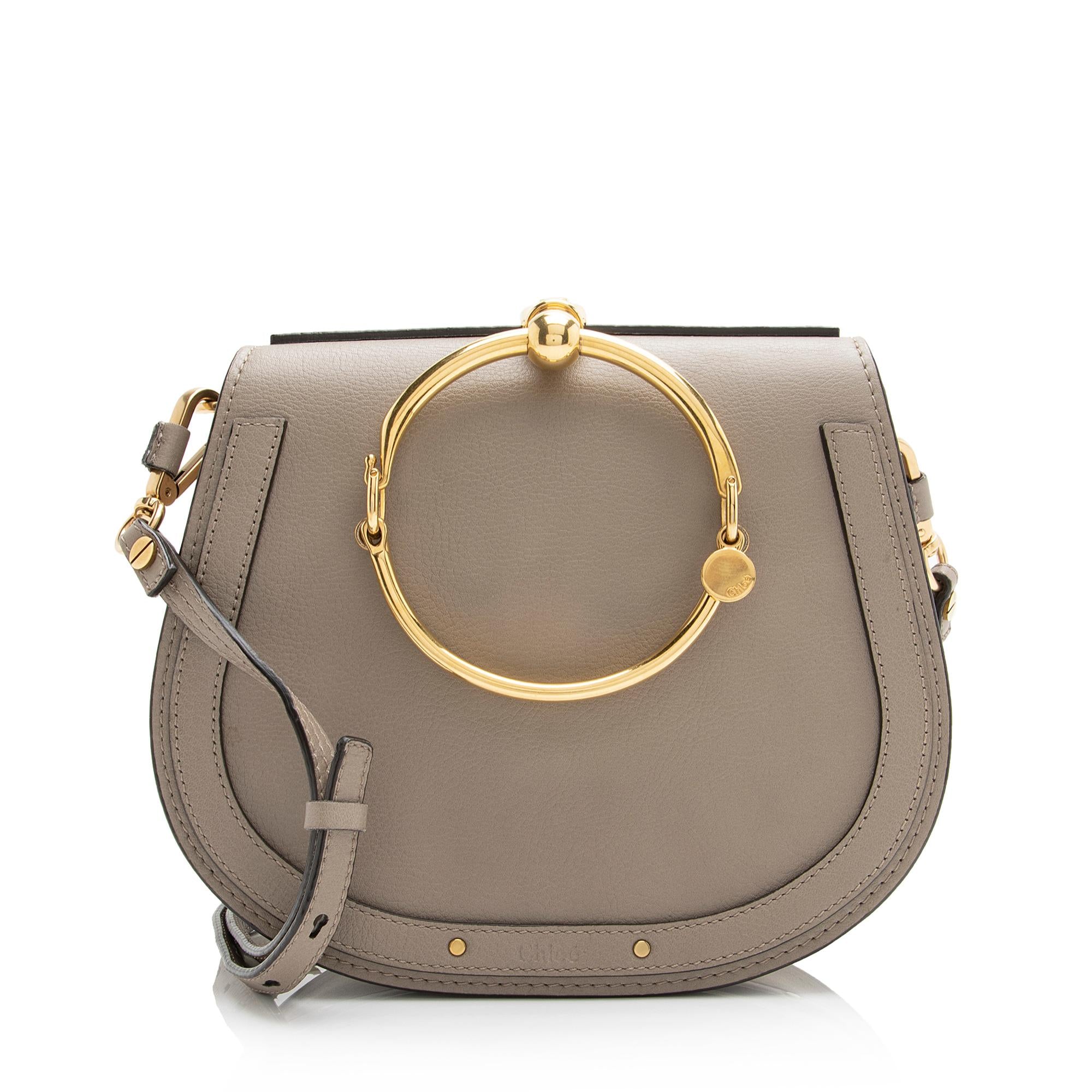 Chloe Calfskin Suede Nile Medium Bracelet Bag (SHF-23783)