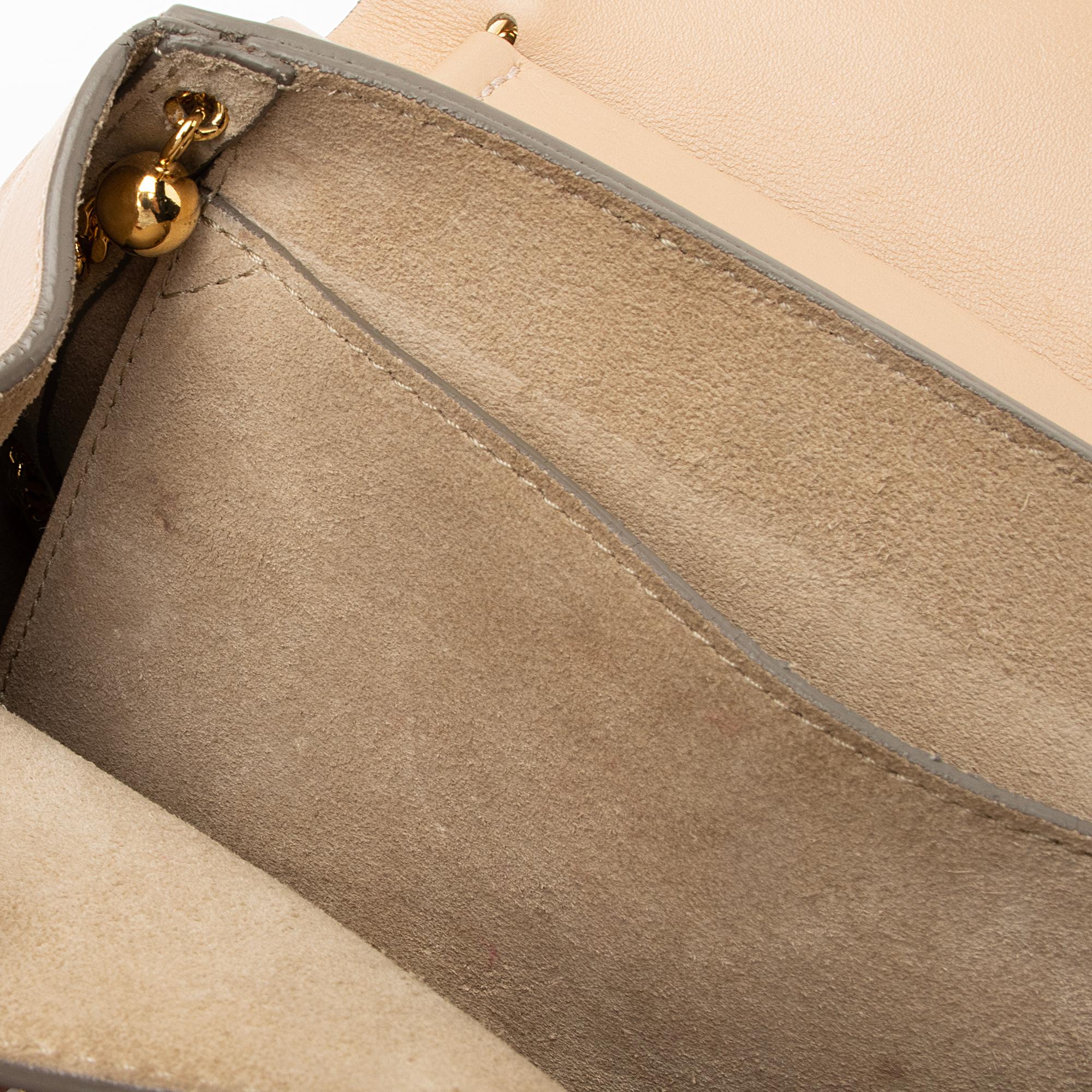 Chloe Lambskin Drew Chain Embellished Mini Shoulder Bag (SHF-23119)