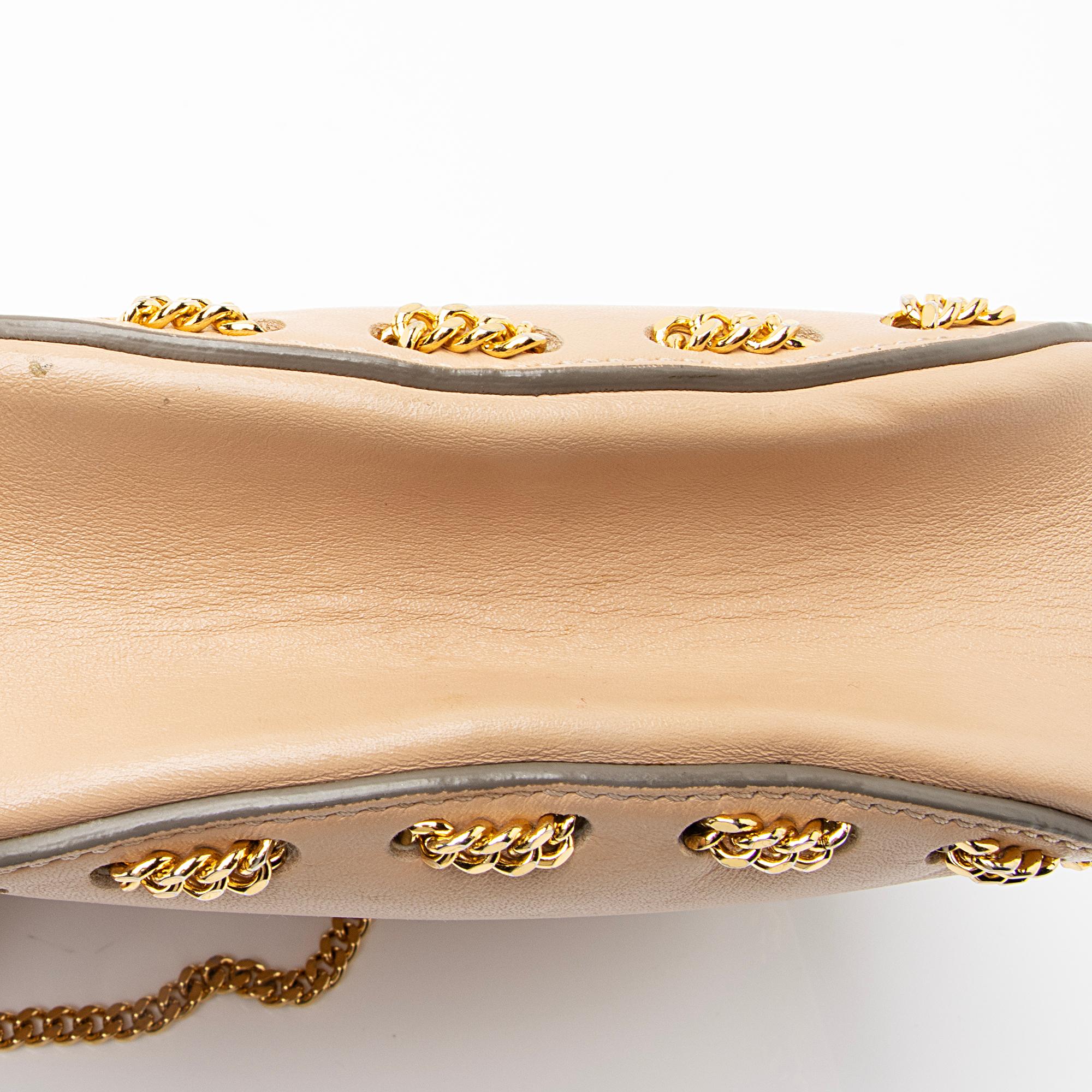 Chloe Lambskin Drew Chain Embellished Mini Shoulder Bag (SHF-23119)