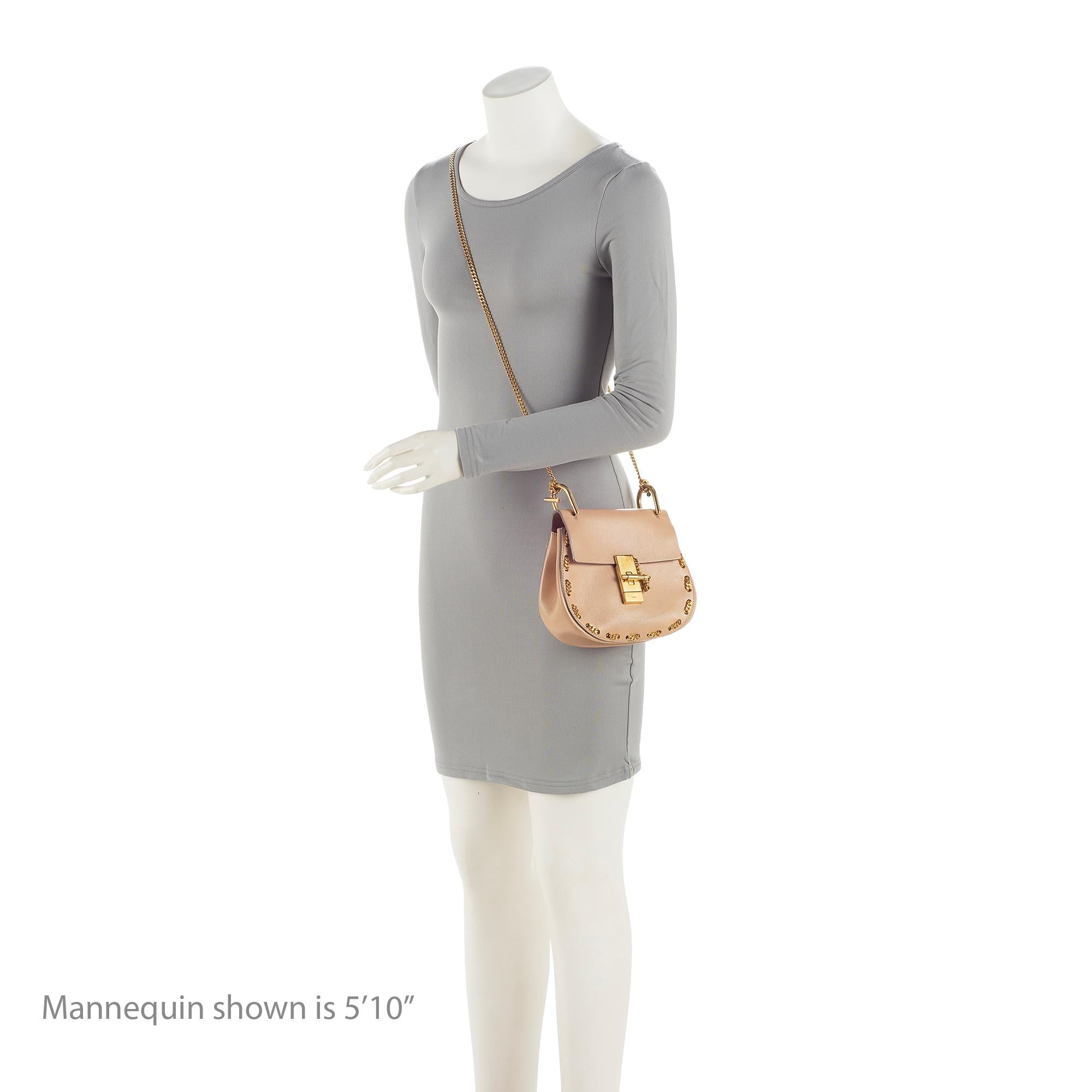 Chloe Lambskin Drew Chain Embellished Mini Shoulder Bag (SHF-23119)