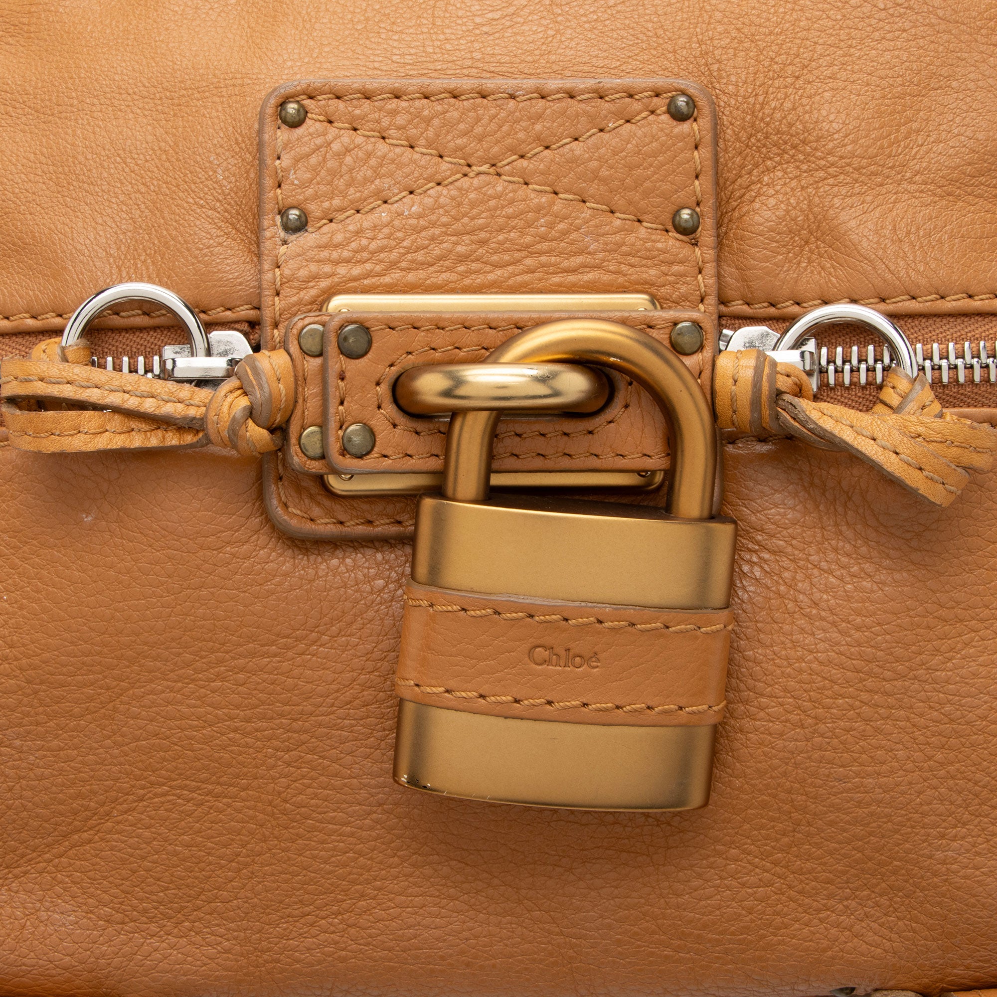 Chloe Leather Paddington Front Pocket Satchel (SHF-8K8YZv)