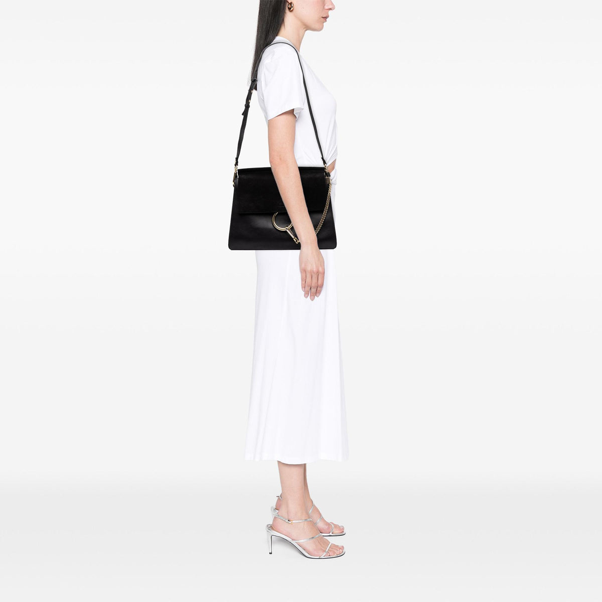 Chloe Medium Calfskin and Suede Faye Crossbody