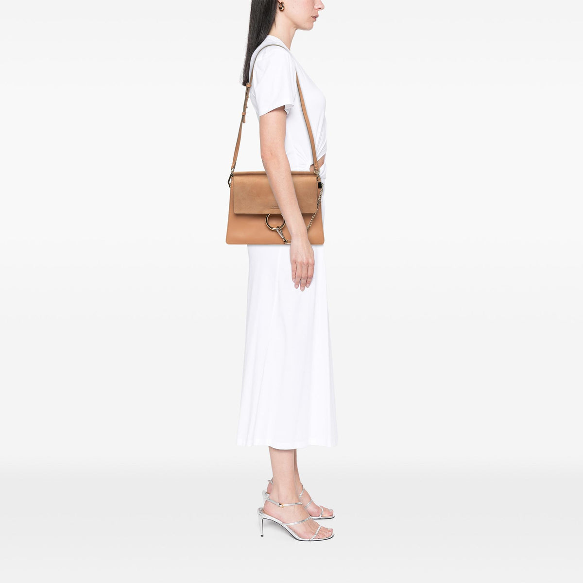 Chloe Medium Calfskin and Suede Faye Crossbody