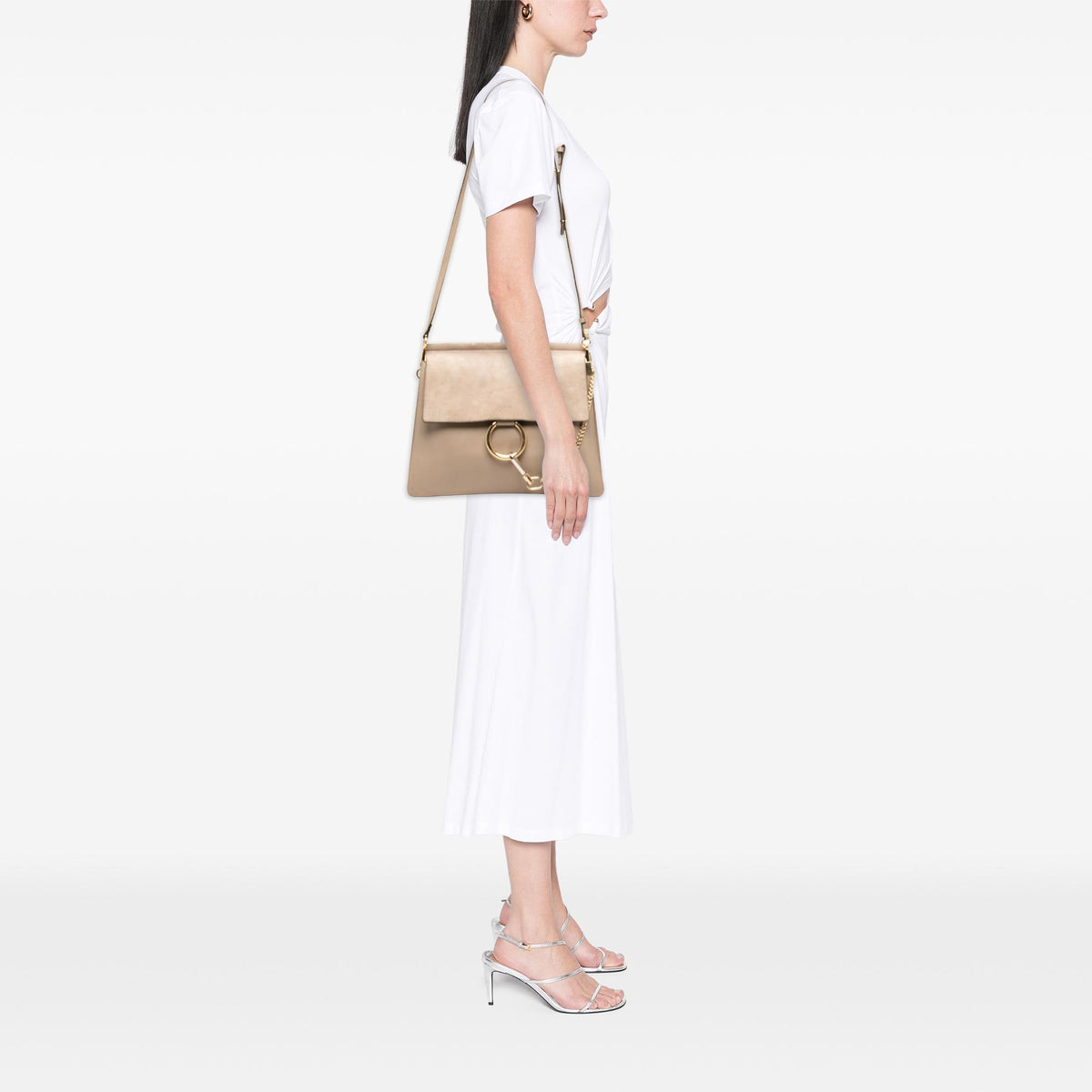 Chloe Medium Calfskin and Suede Faye Crossbody