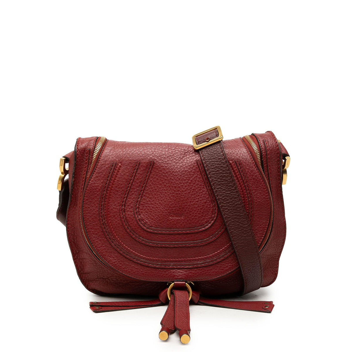 Chloe Medium Grained Calfskin Marcie Saddle Crossbody
