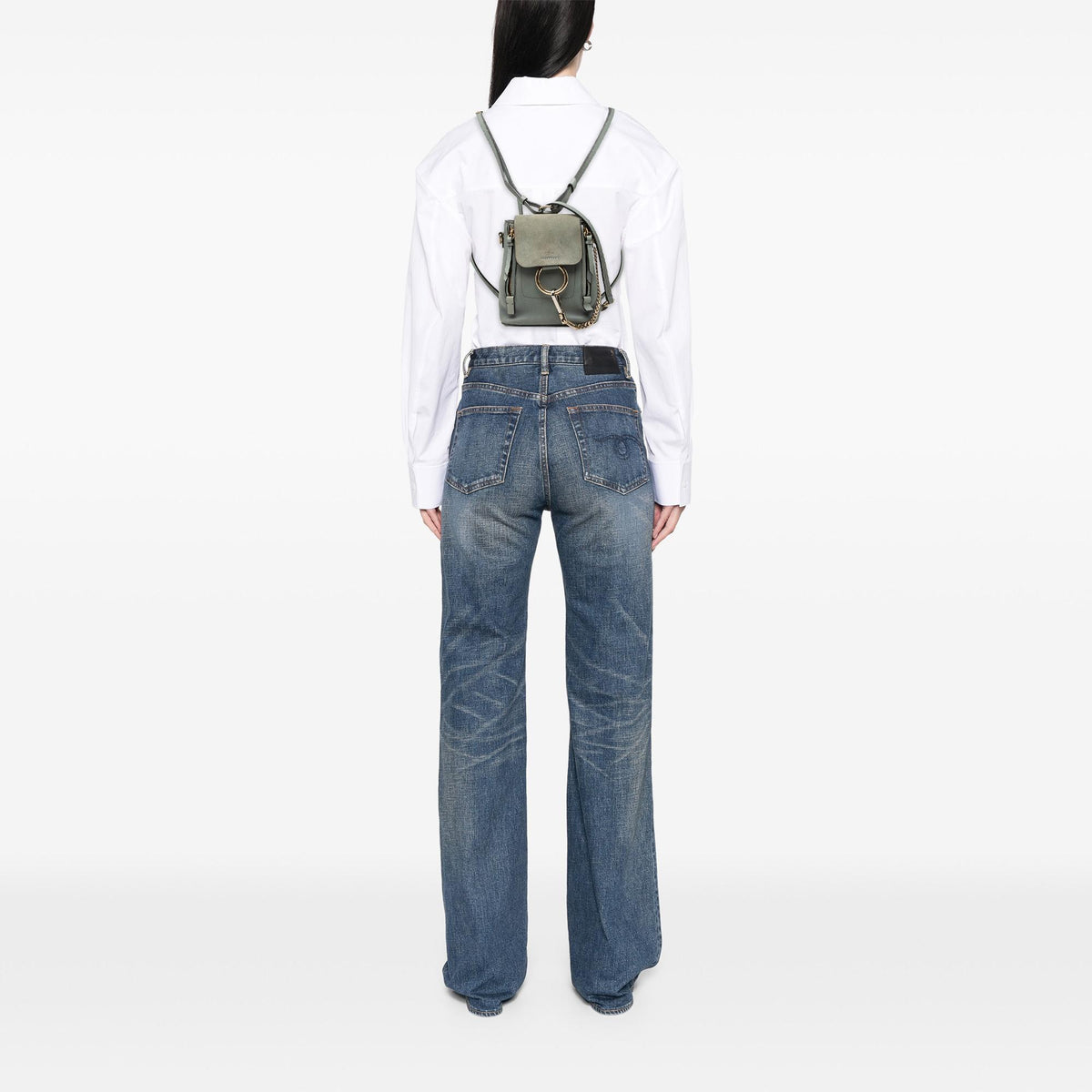Chloe Mini Calfskin and Suede Faye Backpack