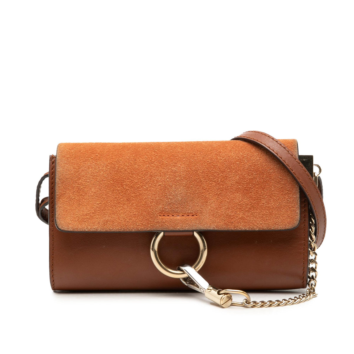 Chloe Mini Calfskin and Suede Faye Chain Crossbody