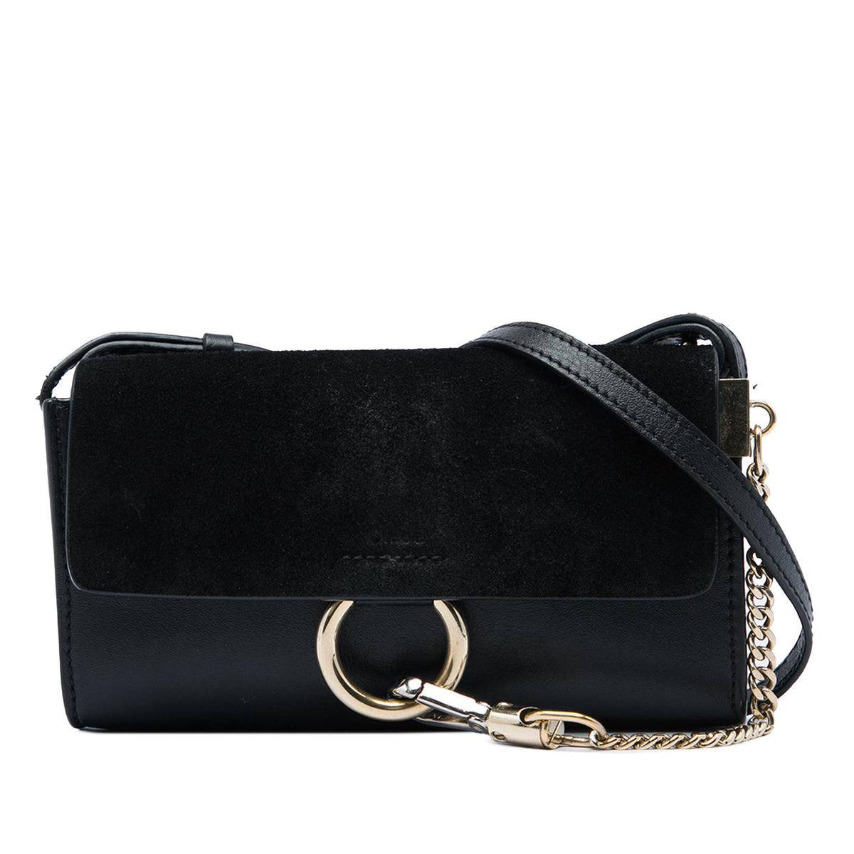 Chloe Mini Calfskin and Suede Faye Chain Crossbody
