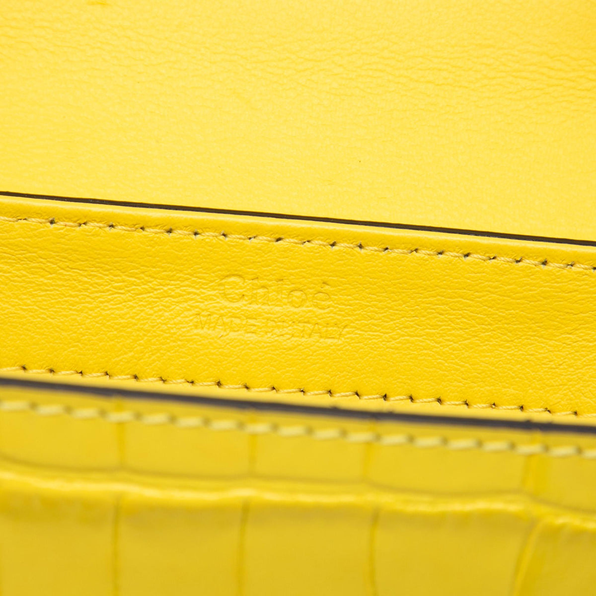 Chloe Mini Croc Embossed Calfskin C Satchel