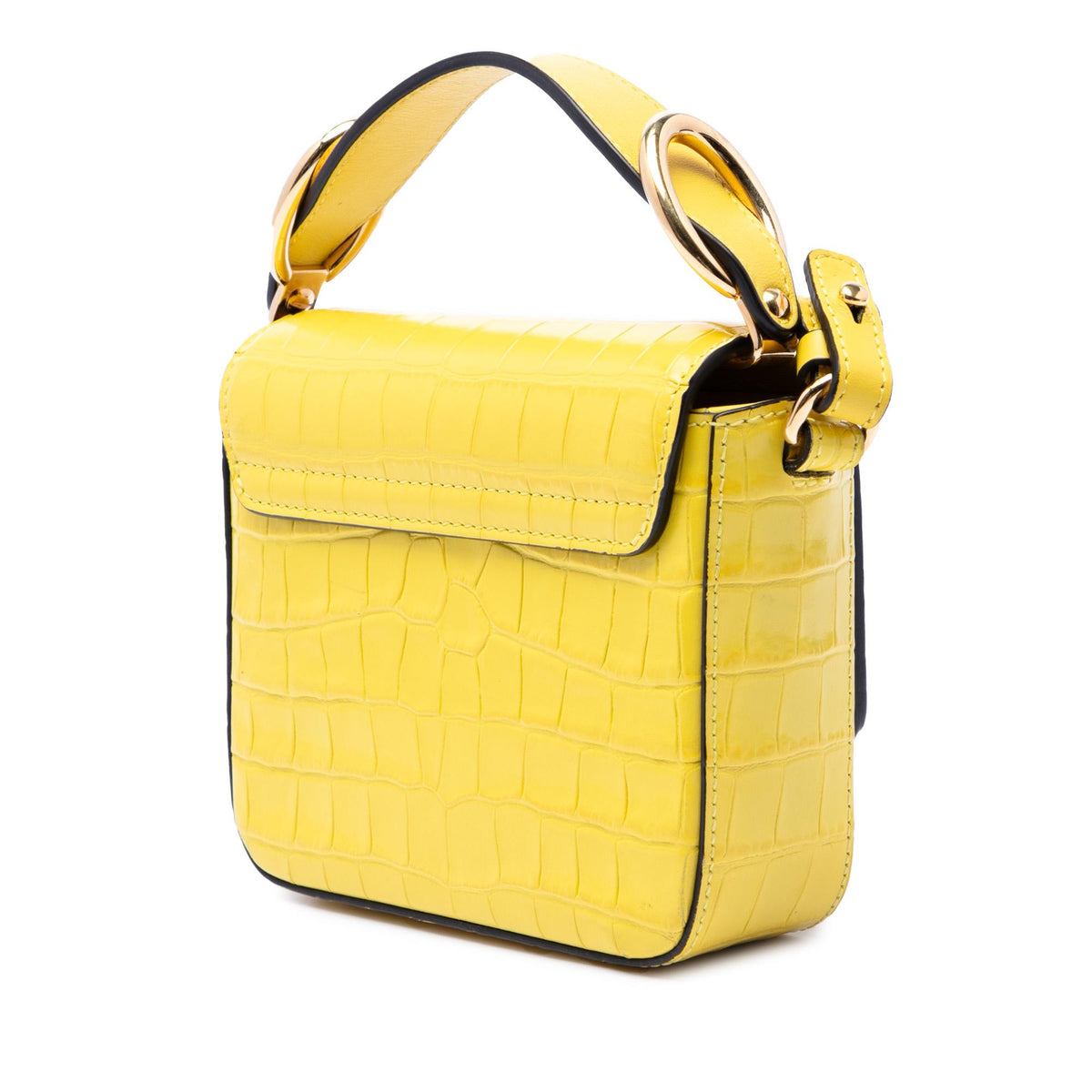 Chloe Mini Croc Embossed Calfskin C Satchel