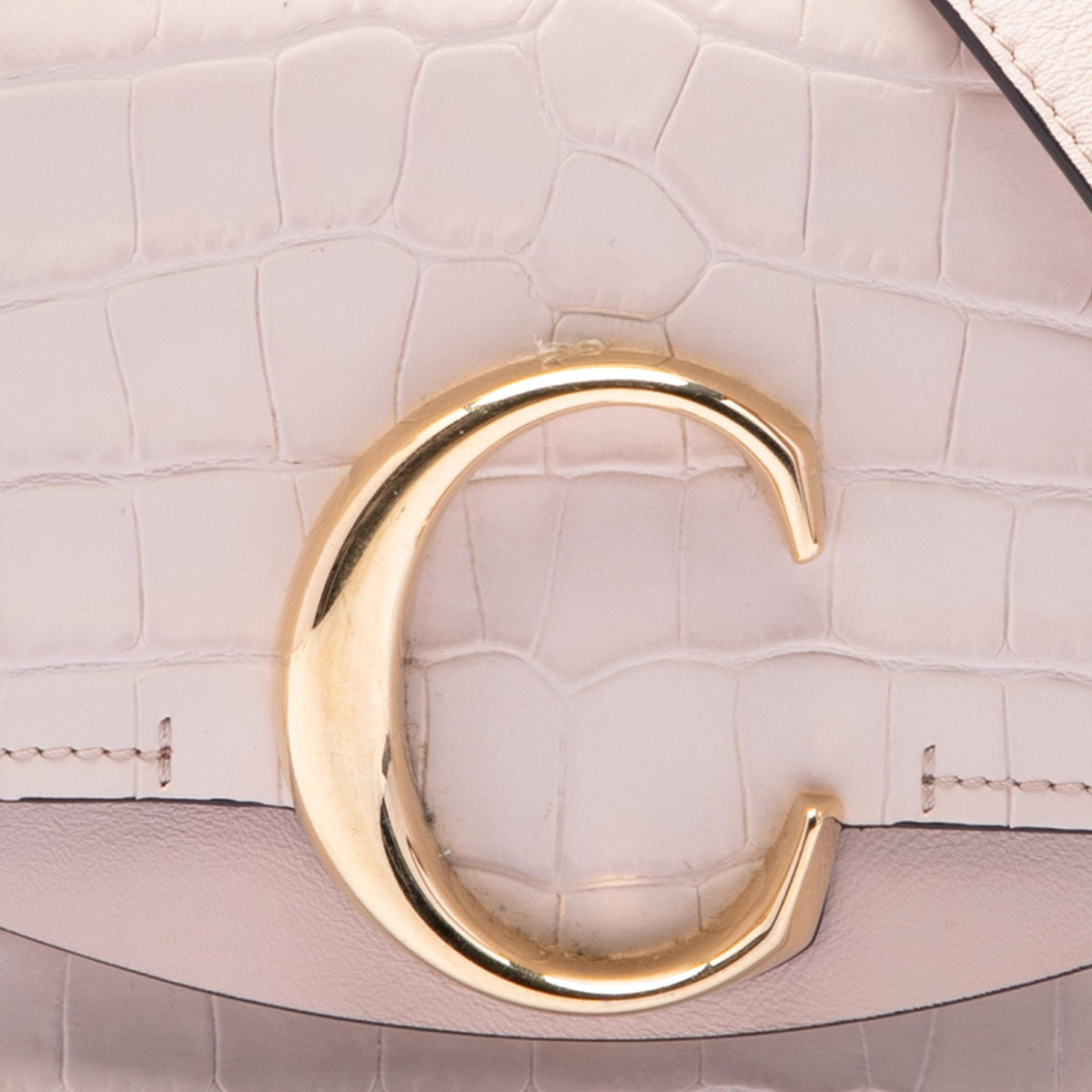 Chloe Mini Croc Embossed Calfskin C Satchel