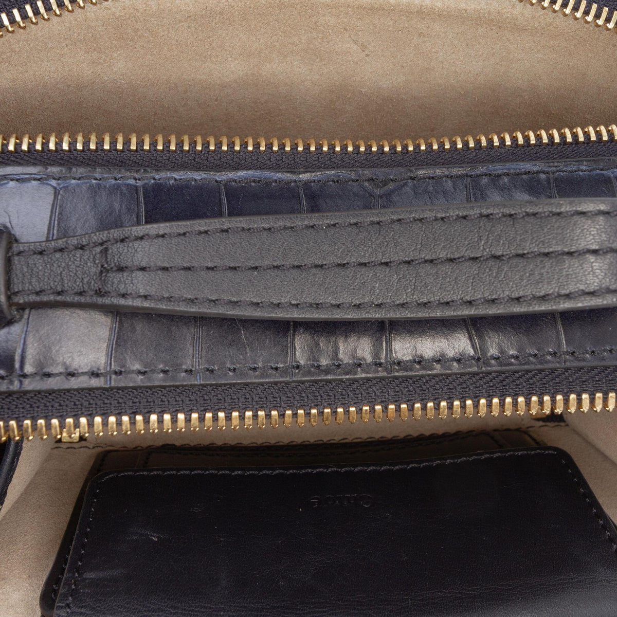 Chloe Mini Croc Embossed Leather C Vanity Bag