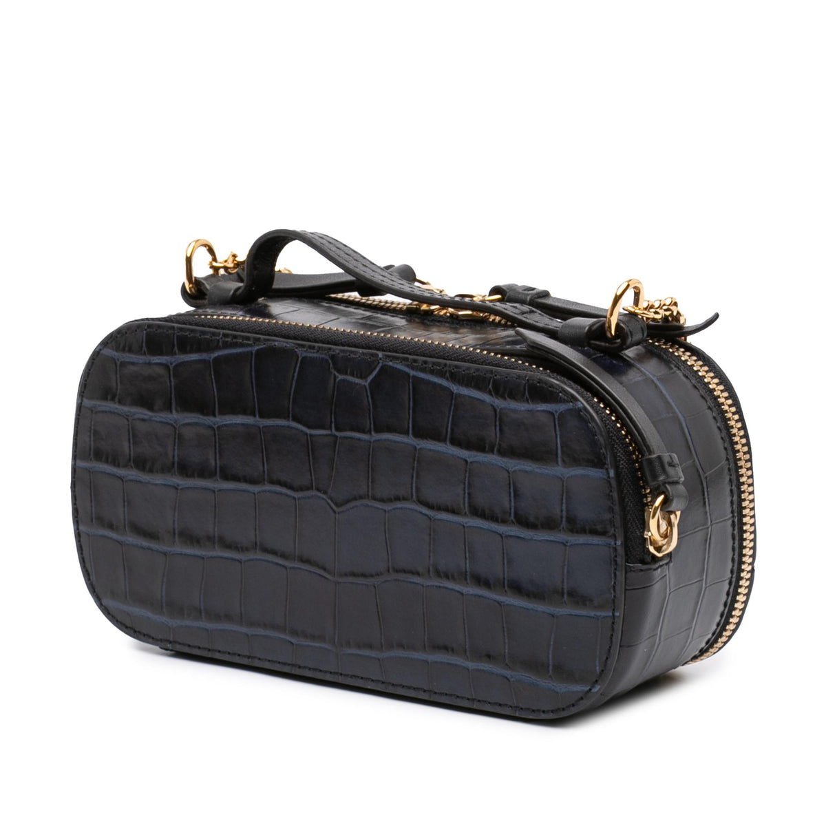 Chloe Mini Croc Embossed Leather C Vanity Bag