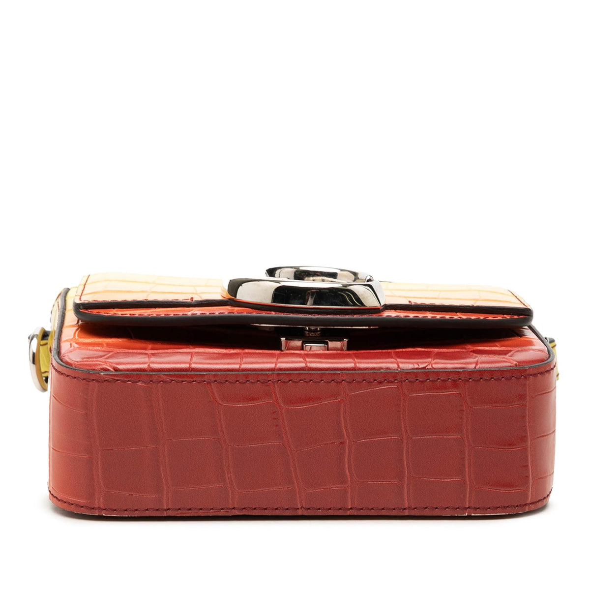 Chloe Mini Croc Embossed Ombre Calfskin C Satchel