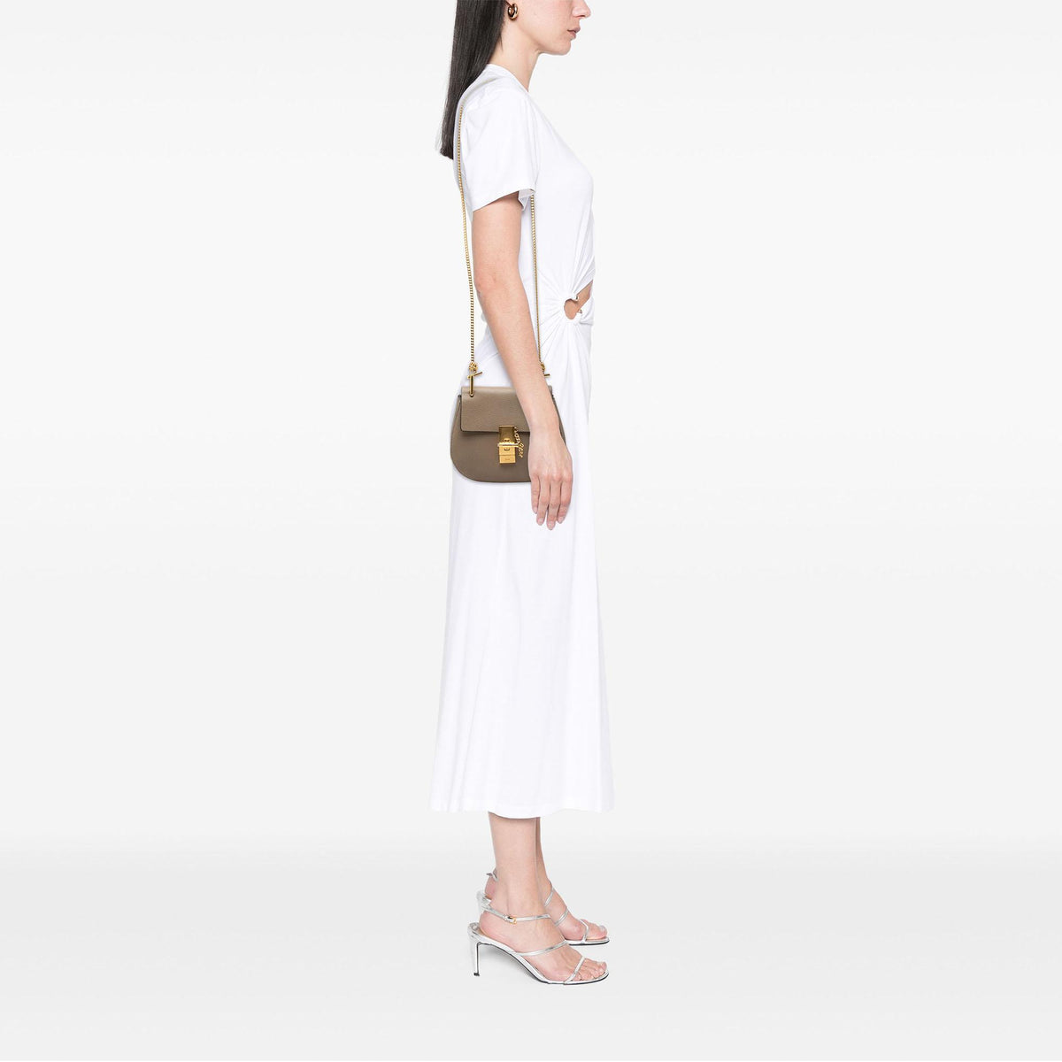 Chloe Mini Grained Lambskin Drew Crossbody