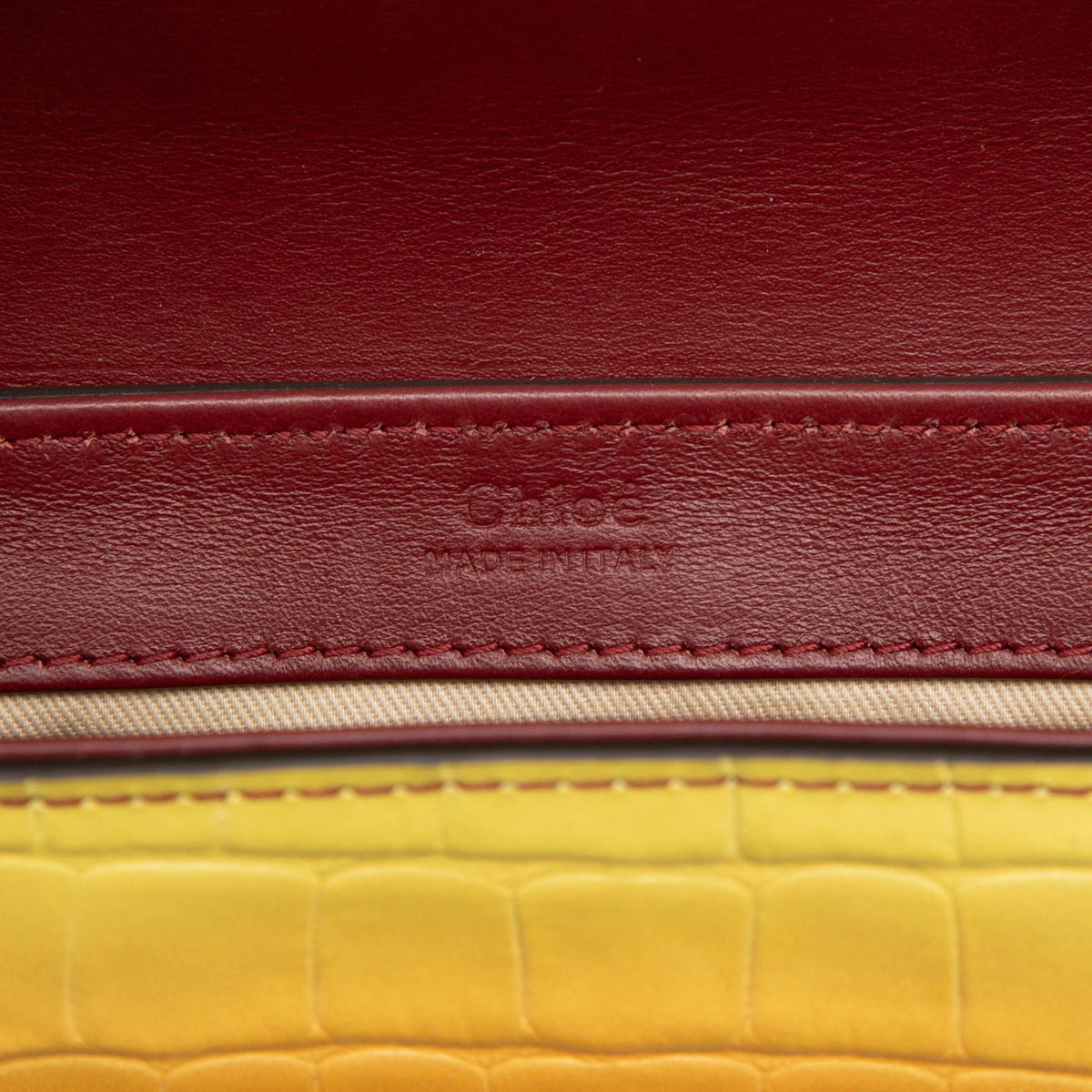 Chloe Mini Ombre Croc Embossed Leather C Satchel