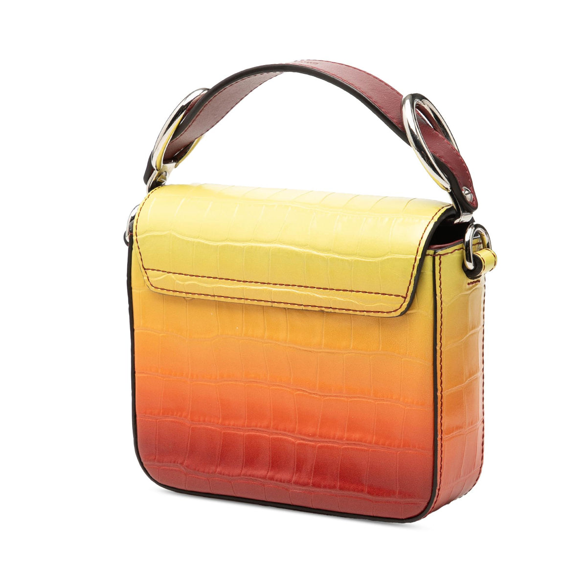 Chloe Mini Ombre Croc Embossed Leather C Satchel