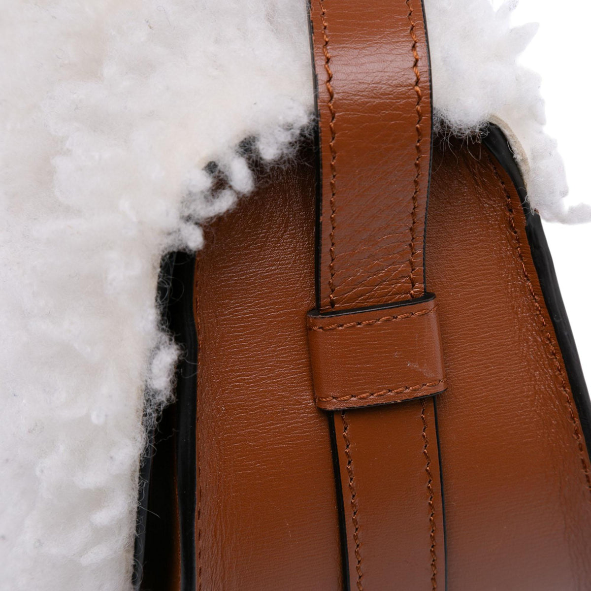 Chloe Mini Shearling and Calfskin Marcie Saddle Crossbody