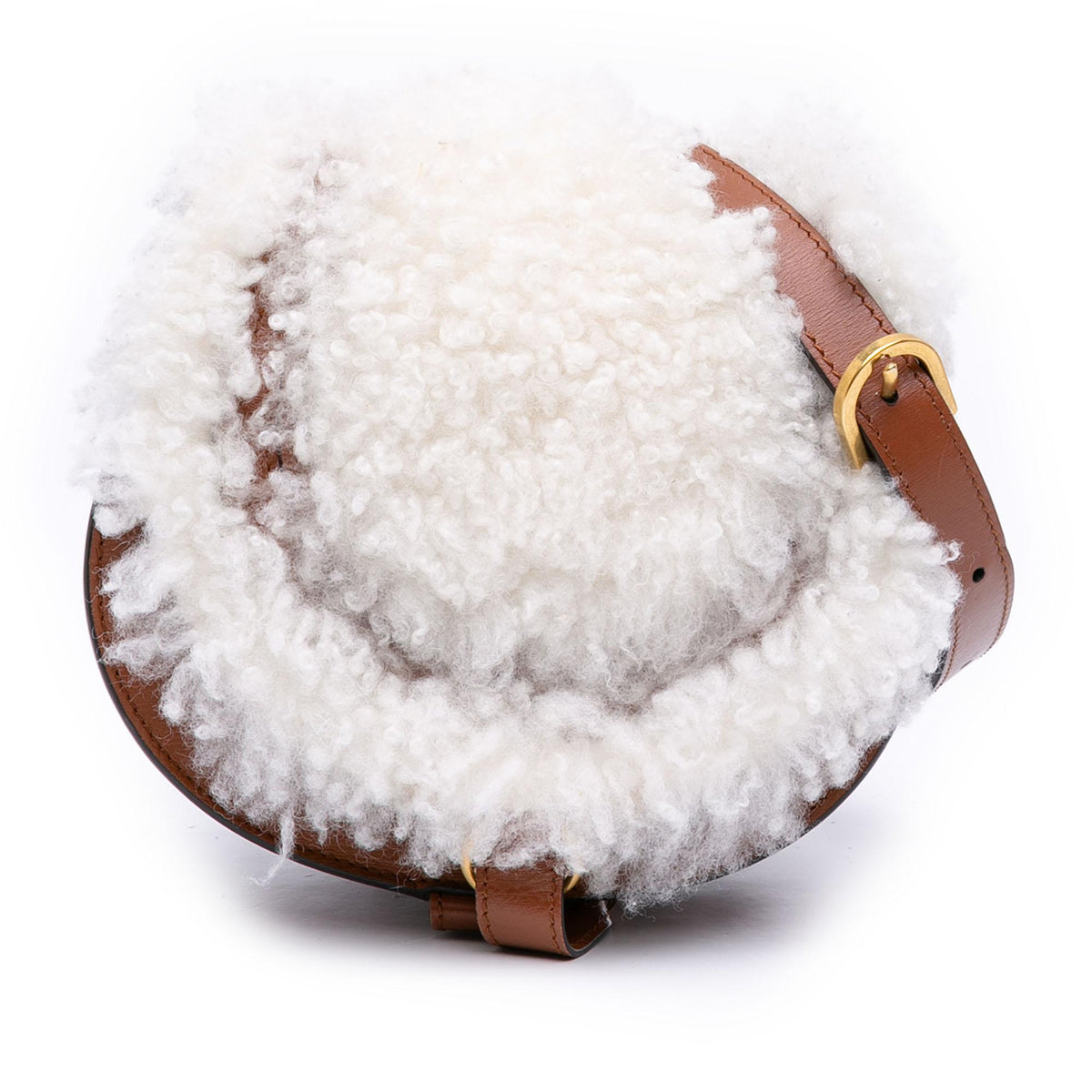 Chloe Mini Shearling and Calfskin Marcie Saddle Crossbody